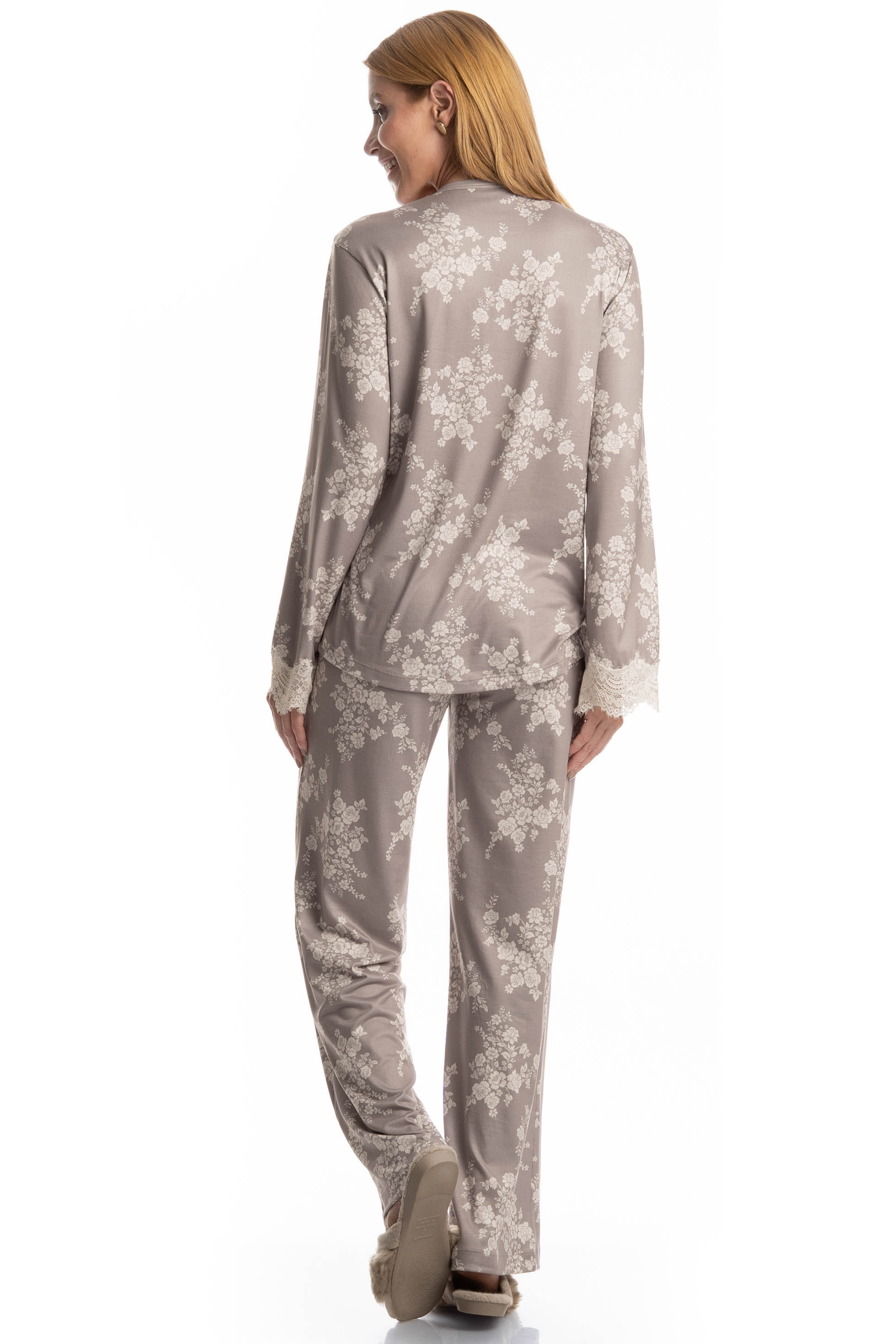 Pijama Wide Leg Clarisse Bege - Imagem 2