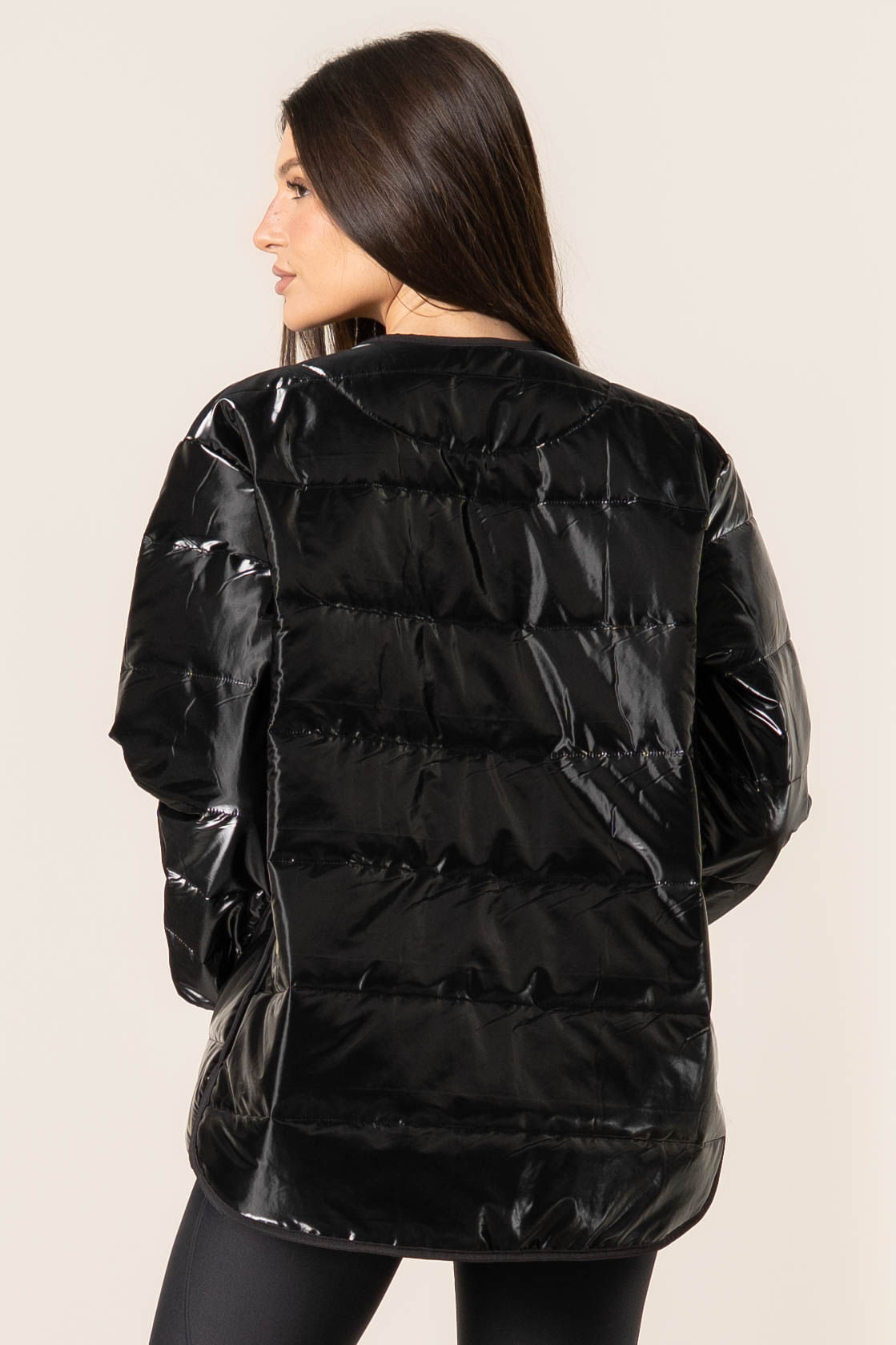 Jaqueta Com Bolso Glow Puffer Preto - Imagem 2