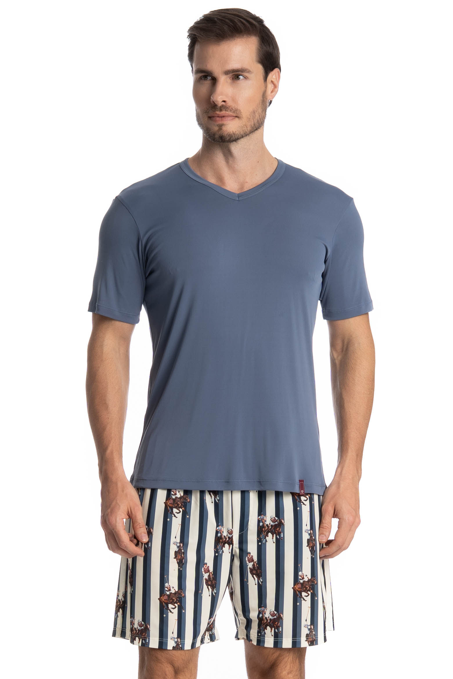 Pijama Masculino Curto Clóvis Azul-2 - Imagem 1