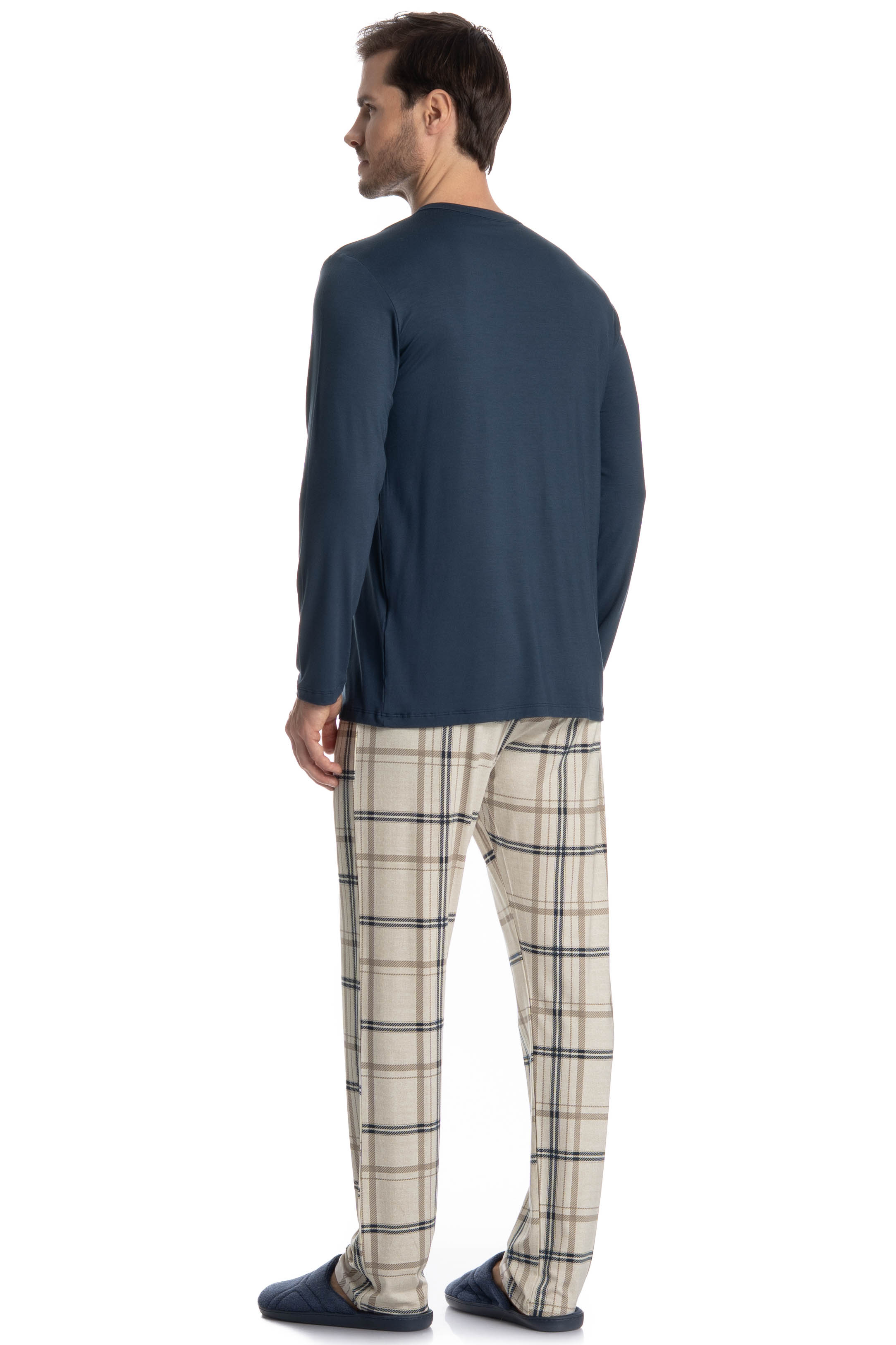 Pijama Masculino Longo Winter Azul-marinho - Imagem 2