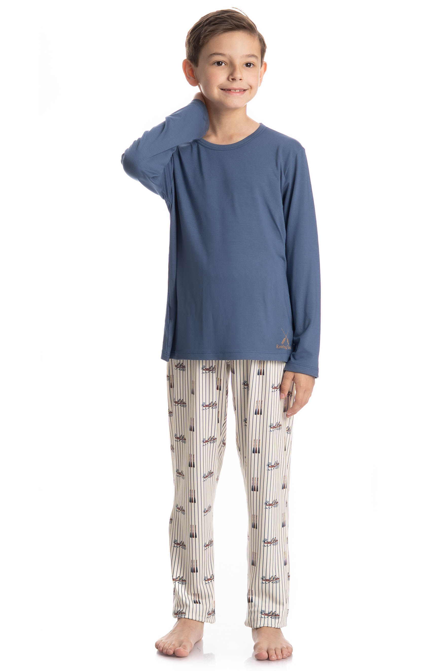 Pijama Infantil Longo Masculino Remo Azul-2 - Imagem 1