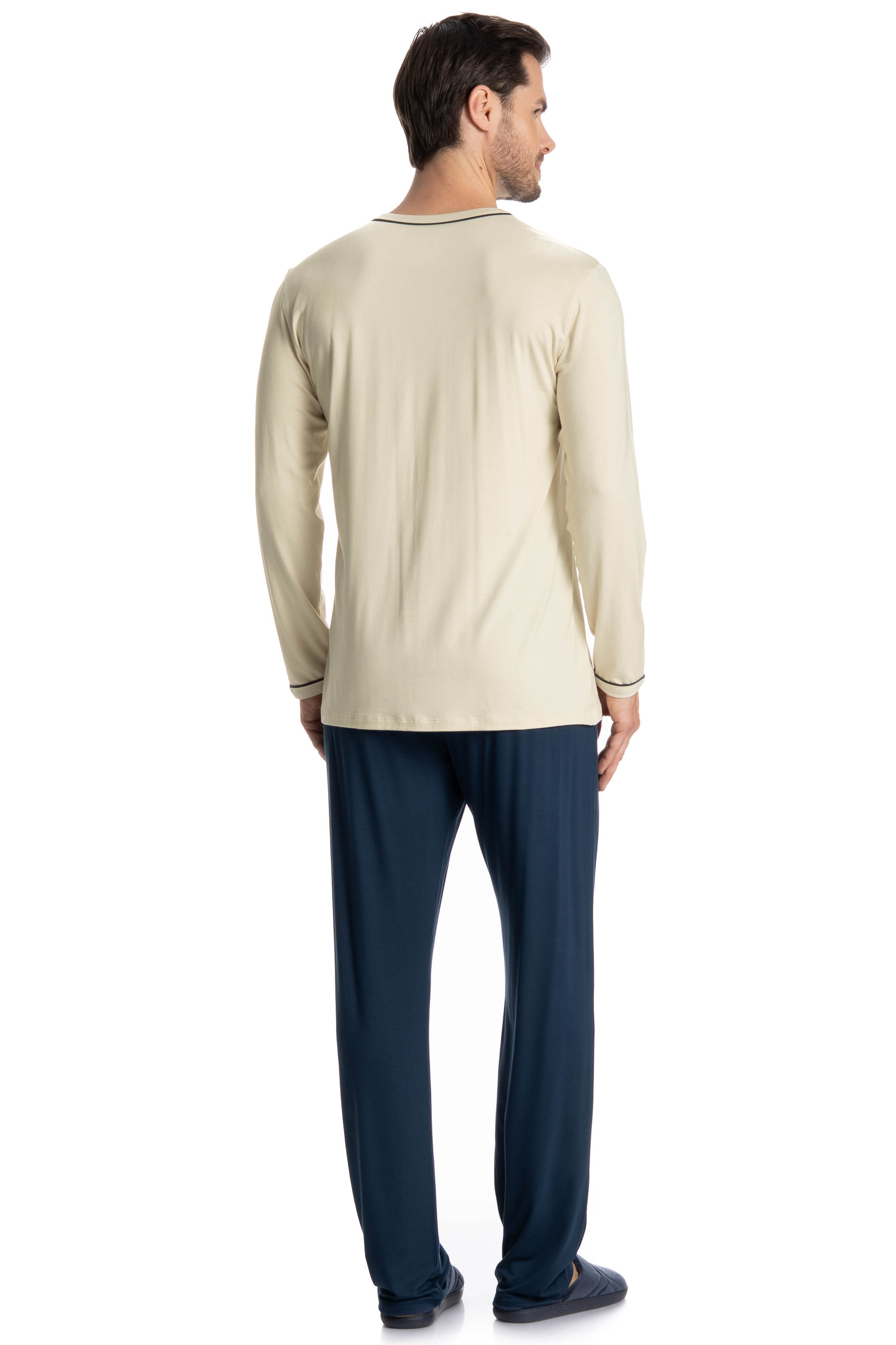 Pijama Masculino Longo Augusto Azul-marinho - Imagem 2