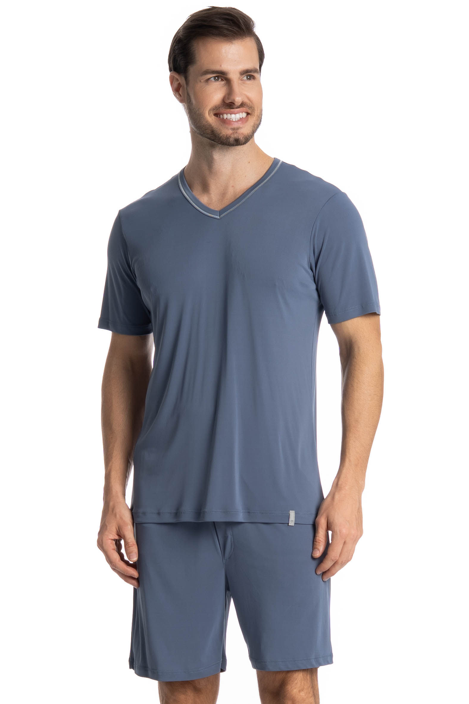 Pijama Masculino Curto Rafael Tombini Azul marinho-2 - Imagem 1