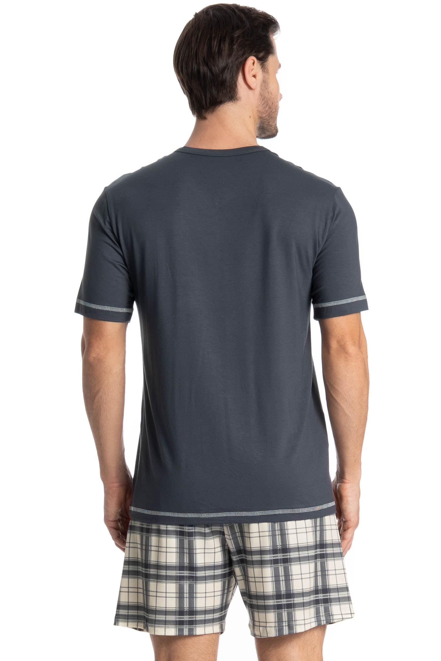 Pijama Masculino Curto Vicente Cinza - Imagem 2
