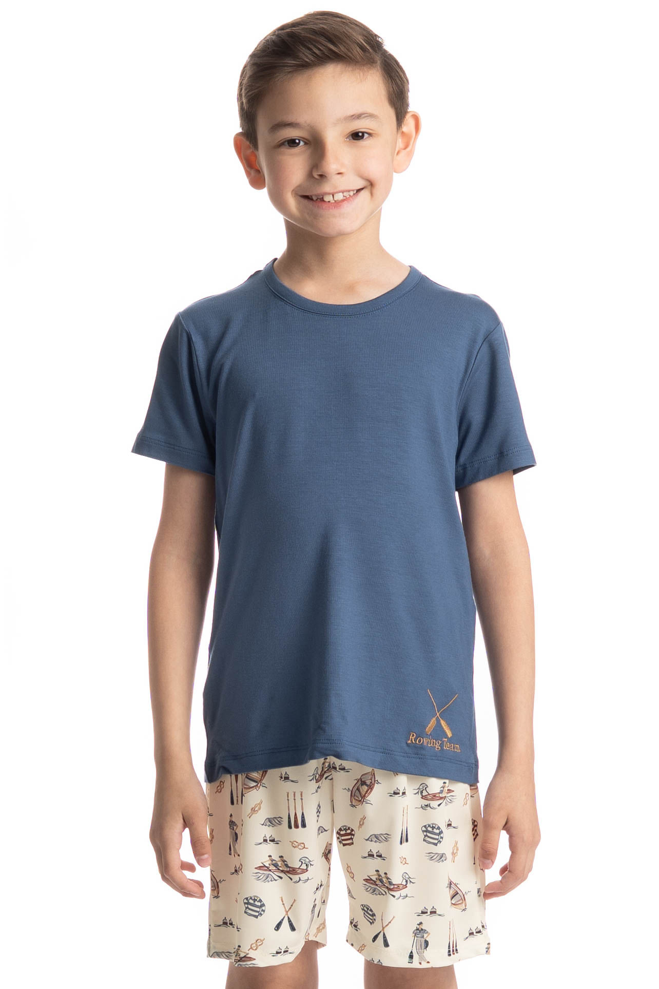 Pijama Infantil Curto Joaquim Azul-2 - Imagem 1