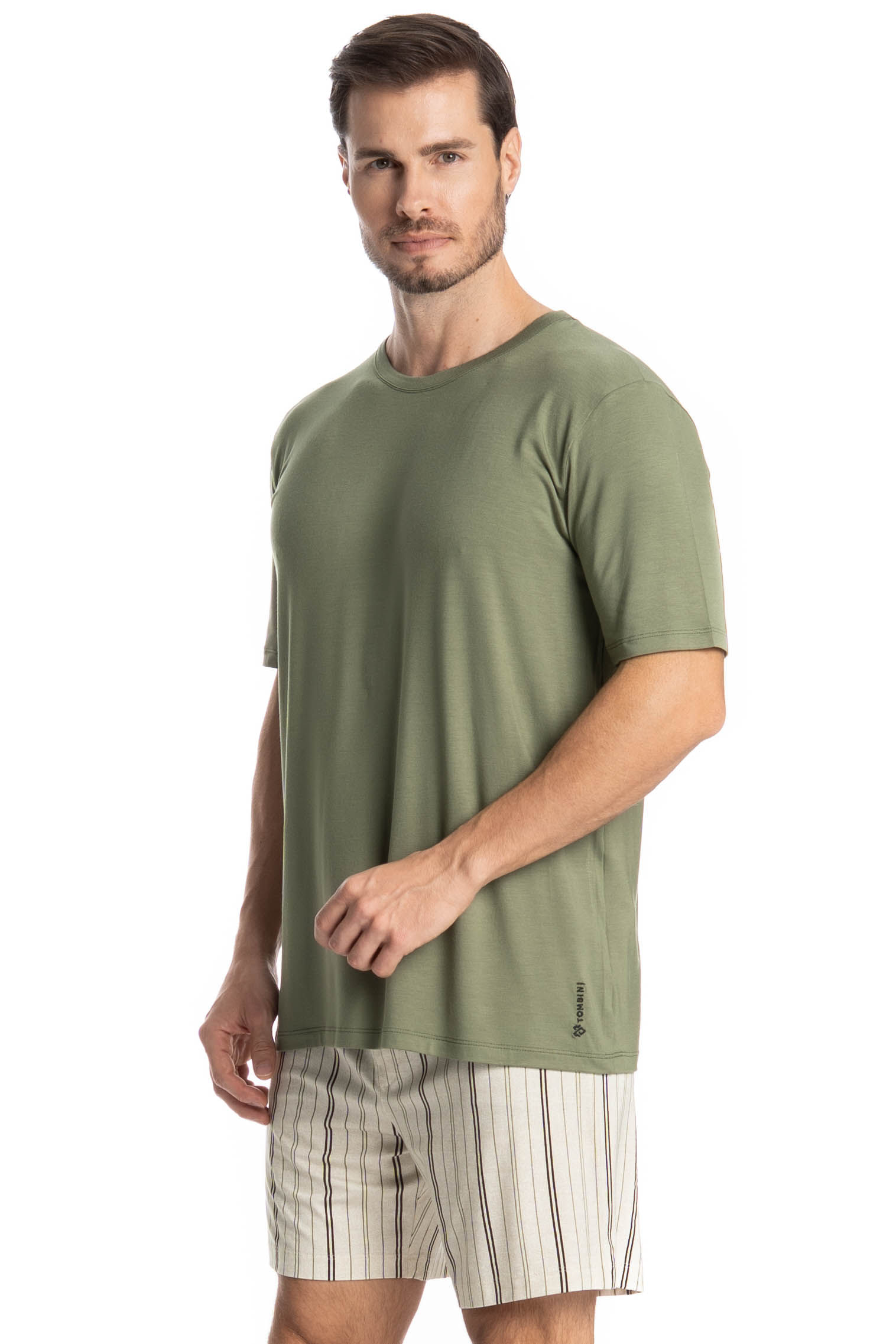 Pijama Masculino Curto Bernardo Verde - Imagem 1