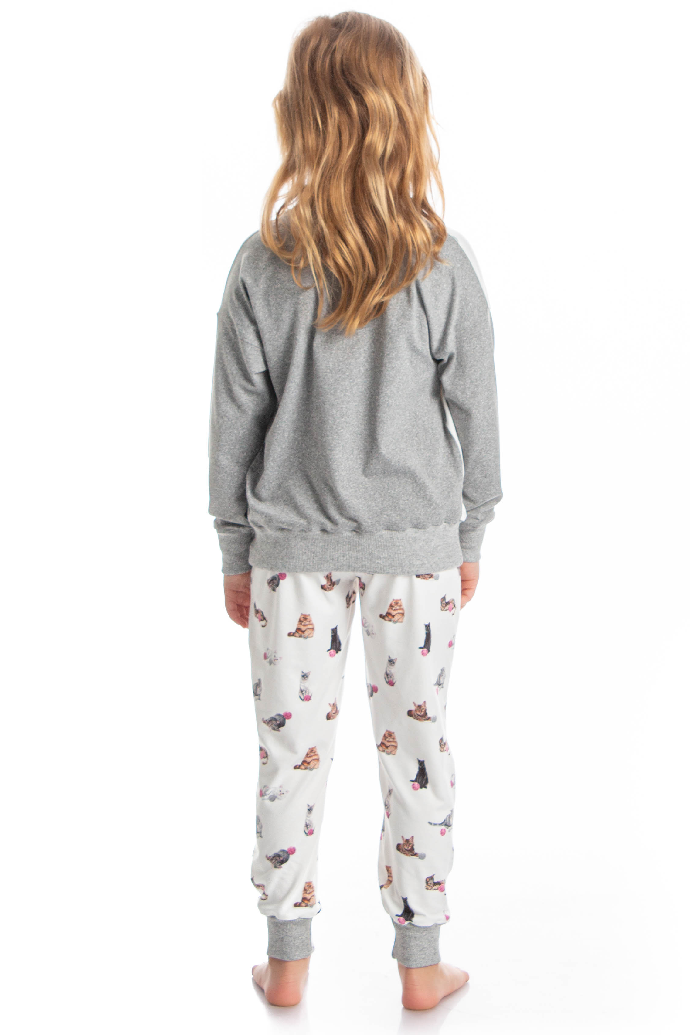 Pijama Infantil Longo Cats Branco - Imagem 2