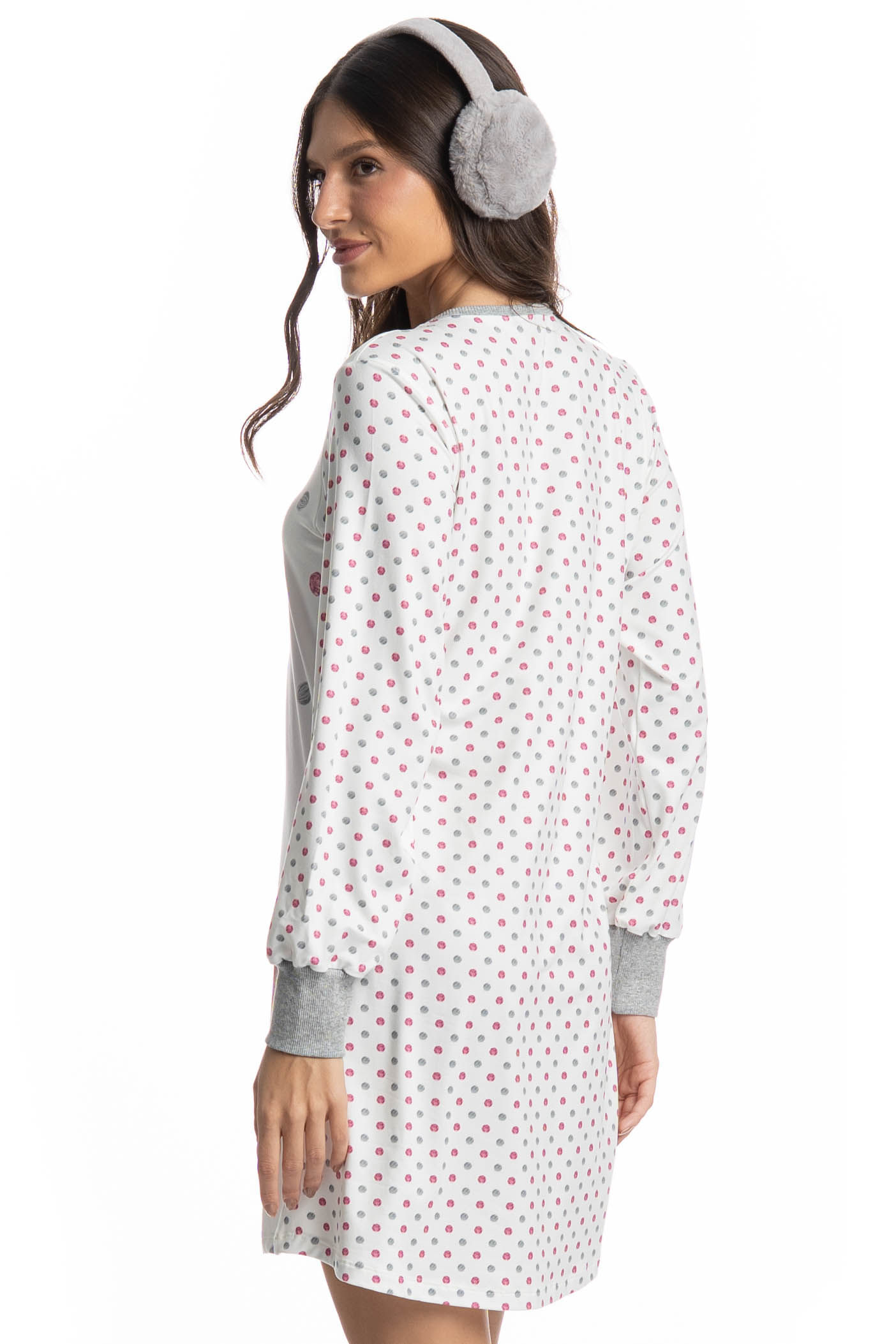 Camisão Manga Longa Cats Branco - Imagem 2