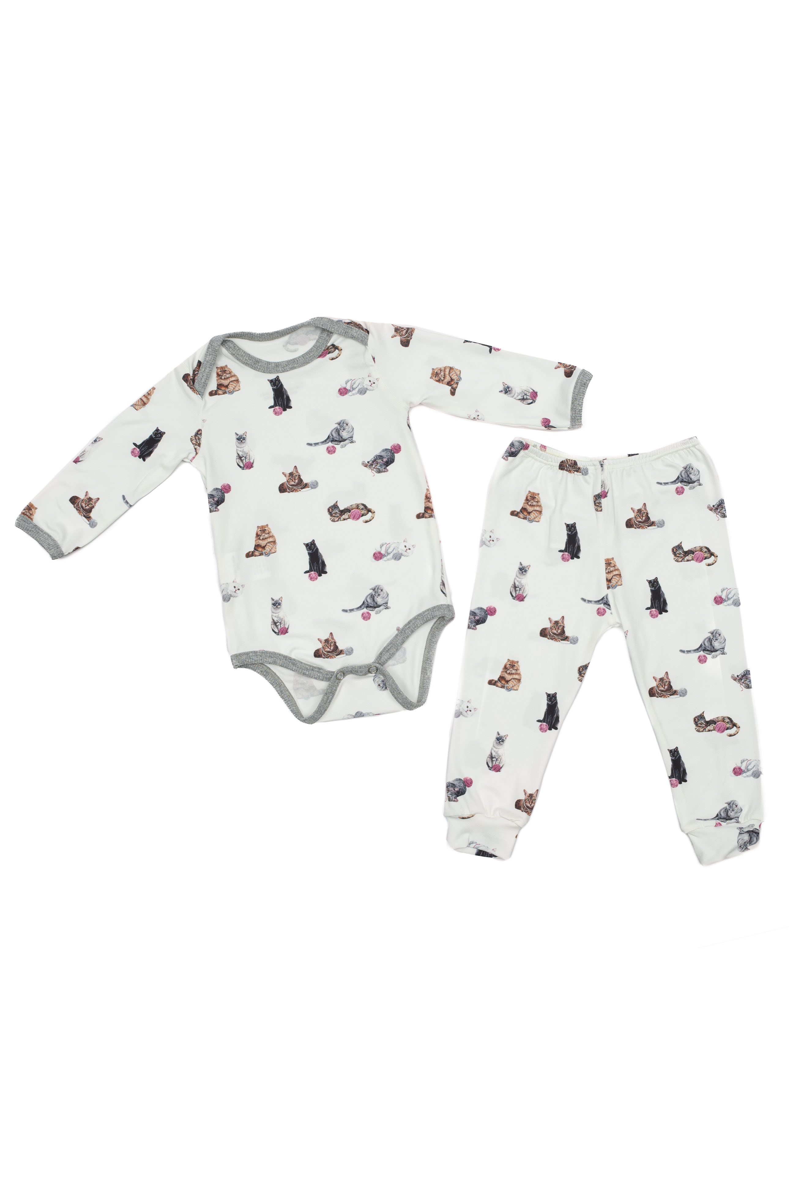 Conjunto Baby Cats Branco - Imagem 1