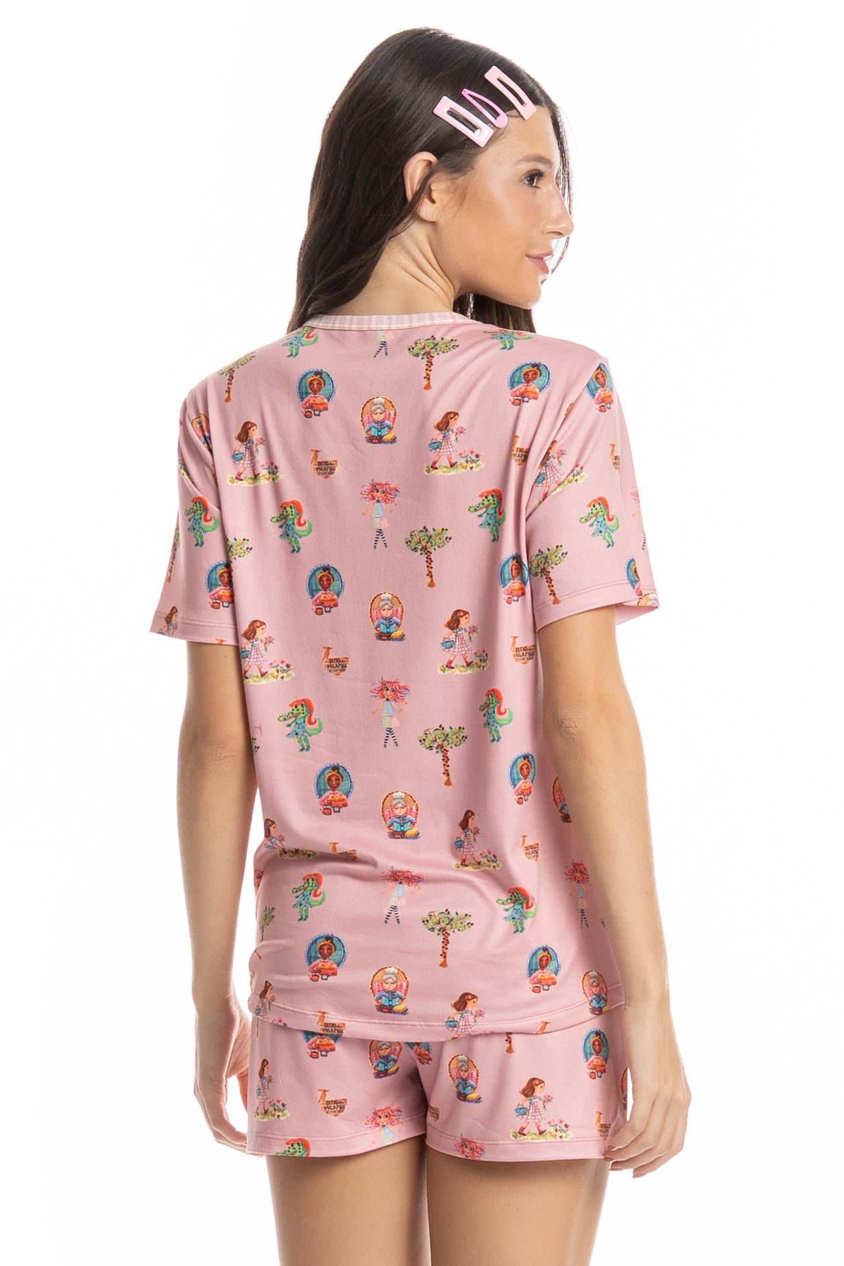 Pijama Curto Sítio Do Picapau Amarelo Rosa-3 - Imagem 2