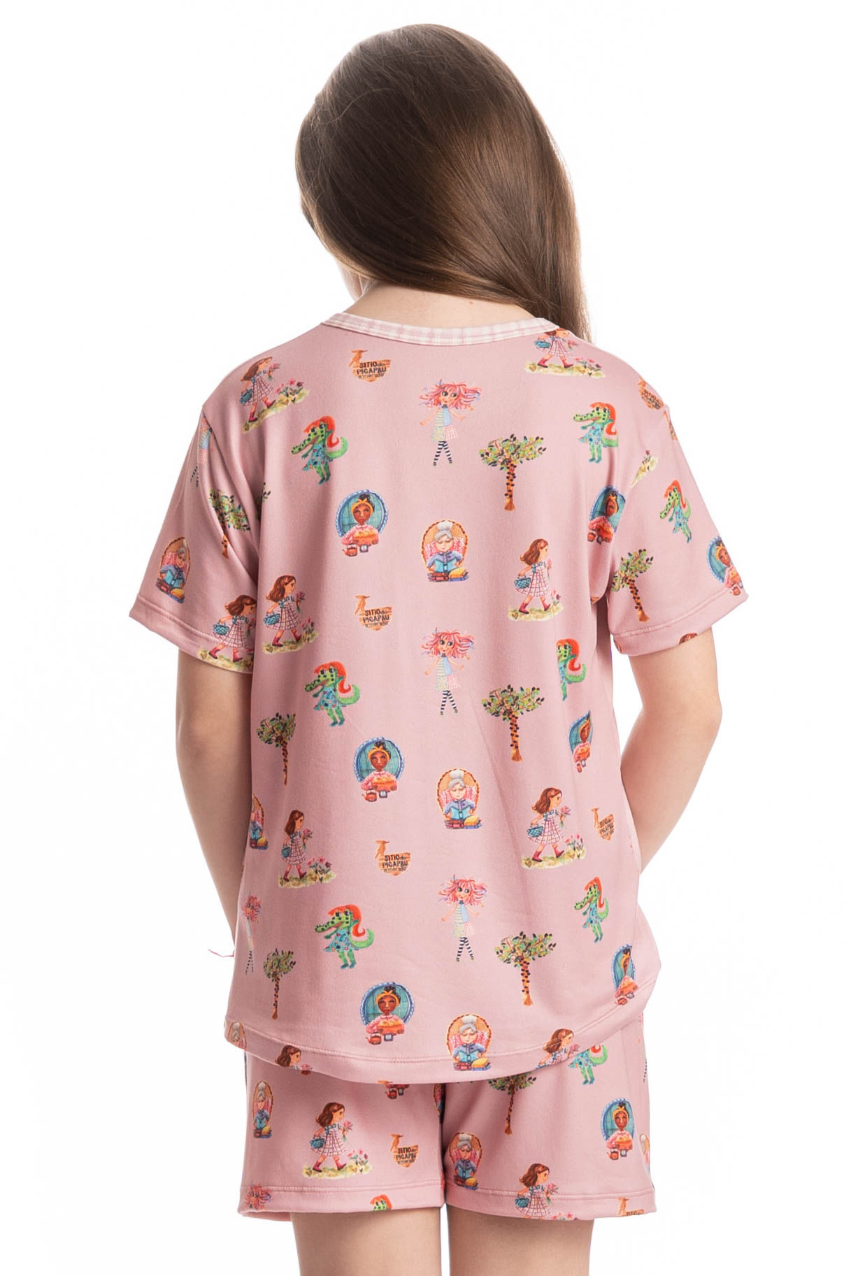 Pijama Infantil Curto Sítio Do Picapau Amarelo Rosa-3 - Imagem 2