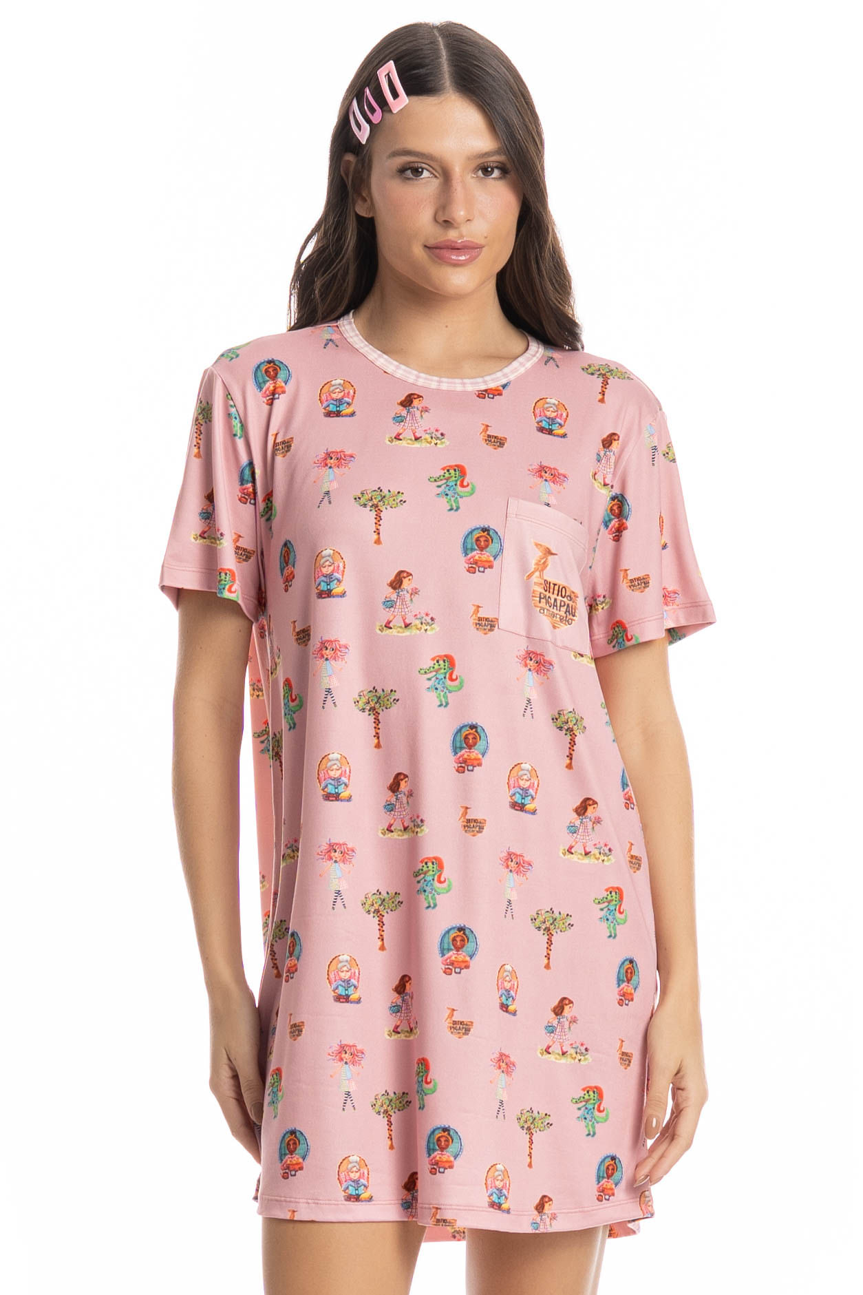 Camisão Curto Sítio Do Picapau Amarelo Rosa-3 - Imagem 1