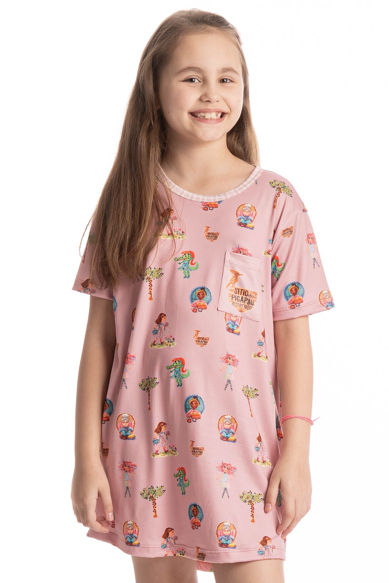 Camisão Infantil Sítio Do Picapau Amarelo Rosa-3 - Imagem 1