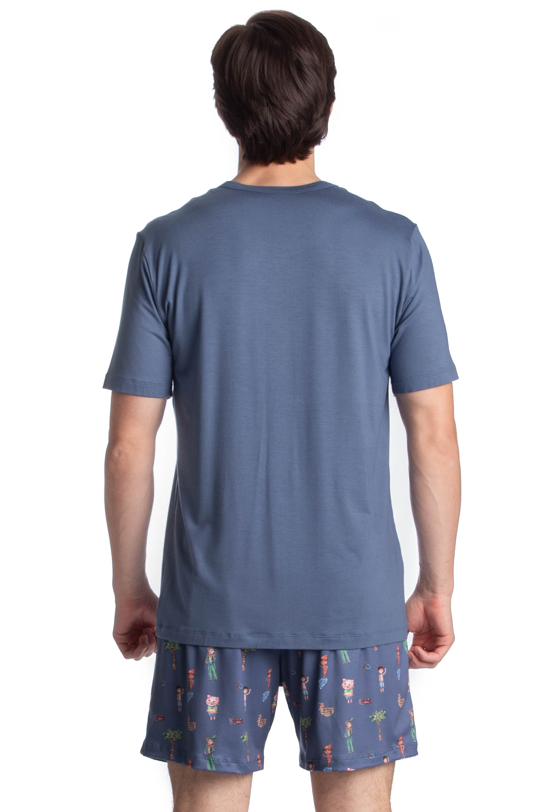 Pijama Masculino Curto Sítio Do Picapau Amarelo Azul-2 - Imagem 2