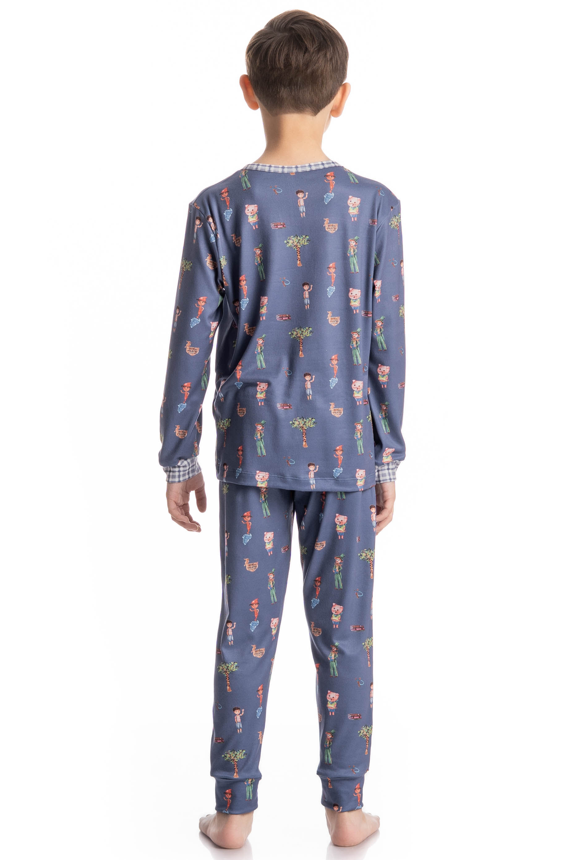 Pijama Masculino Infantil Longo Sítio Do Picapau Amarelo Azul-2 - Imagem 2