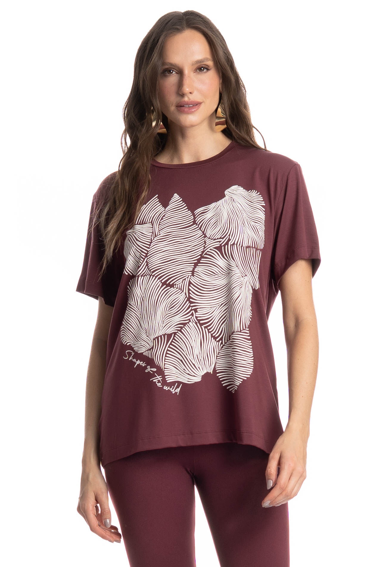 Camiseta Feminina Merlot Vinho - Imagem 1