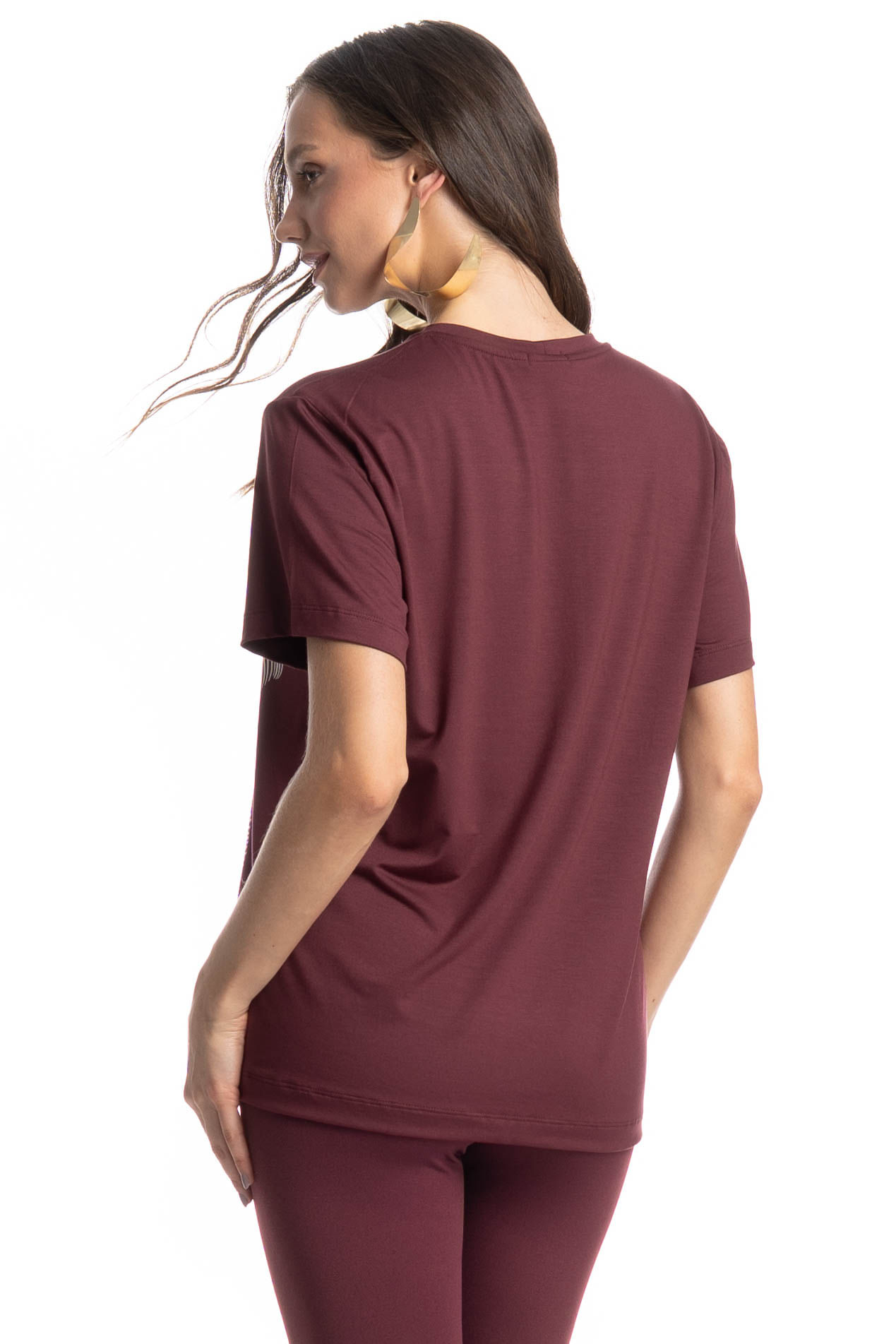 Camiseta Feminina Merlot Vinho - Imagem 2