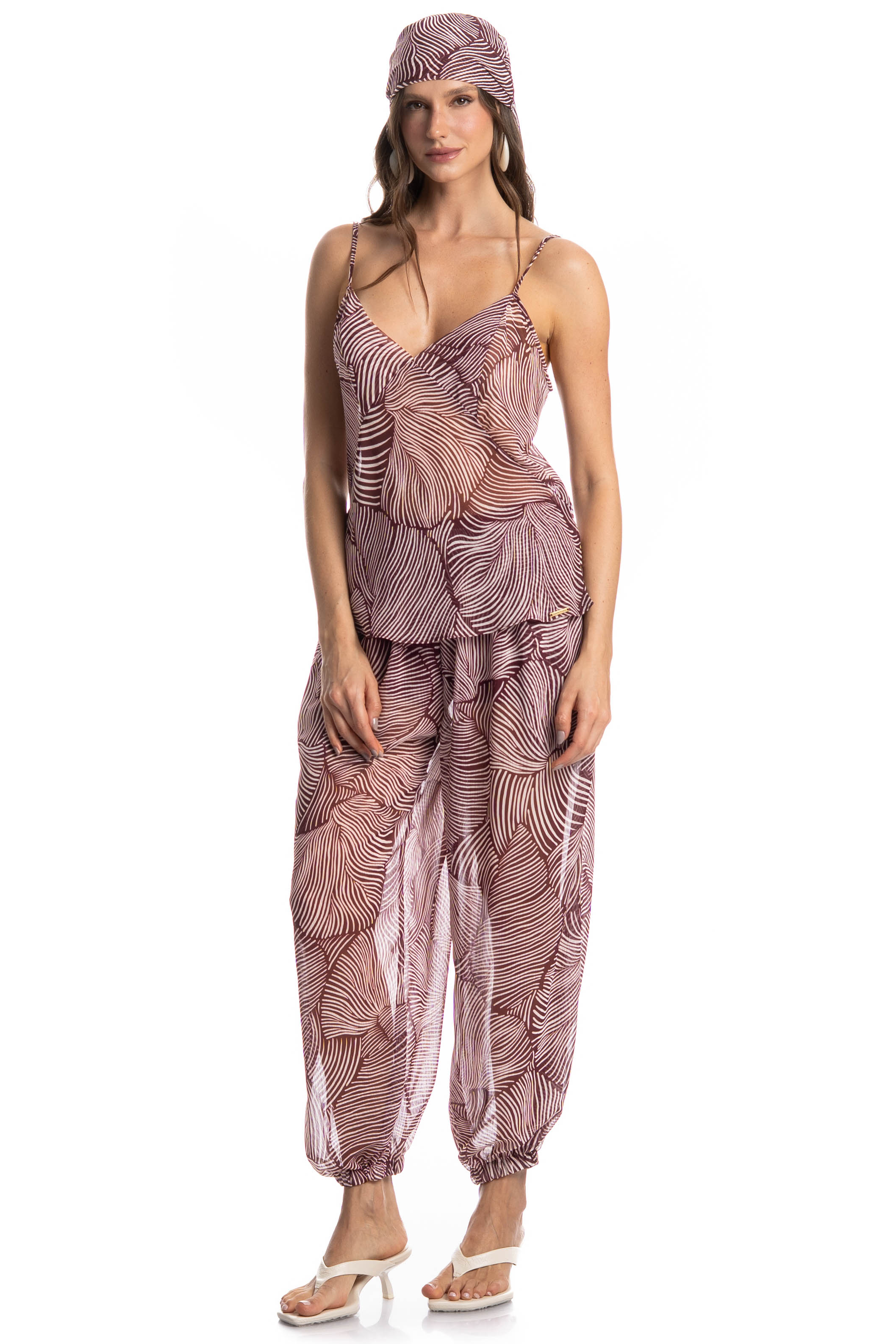 Calça Com Bolso Merlot Vinho - Imagem 1