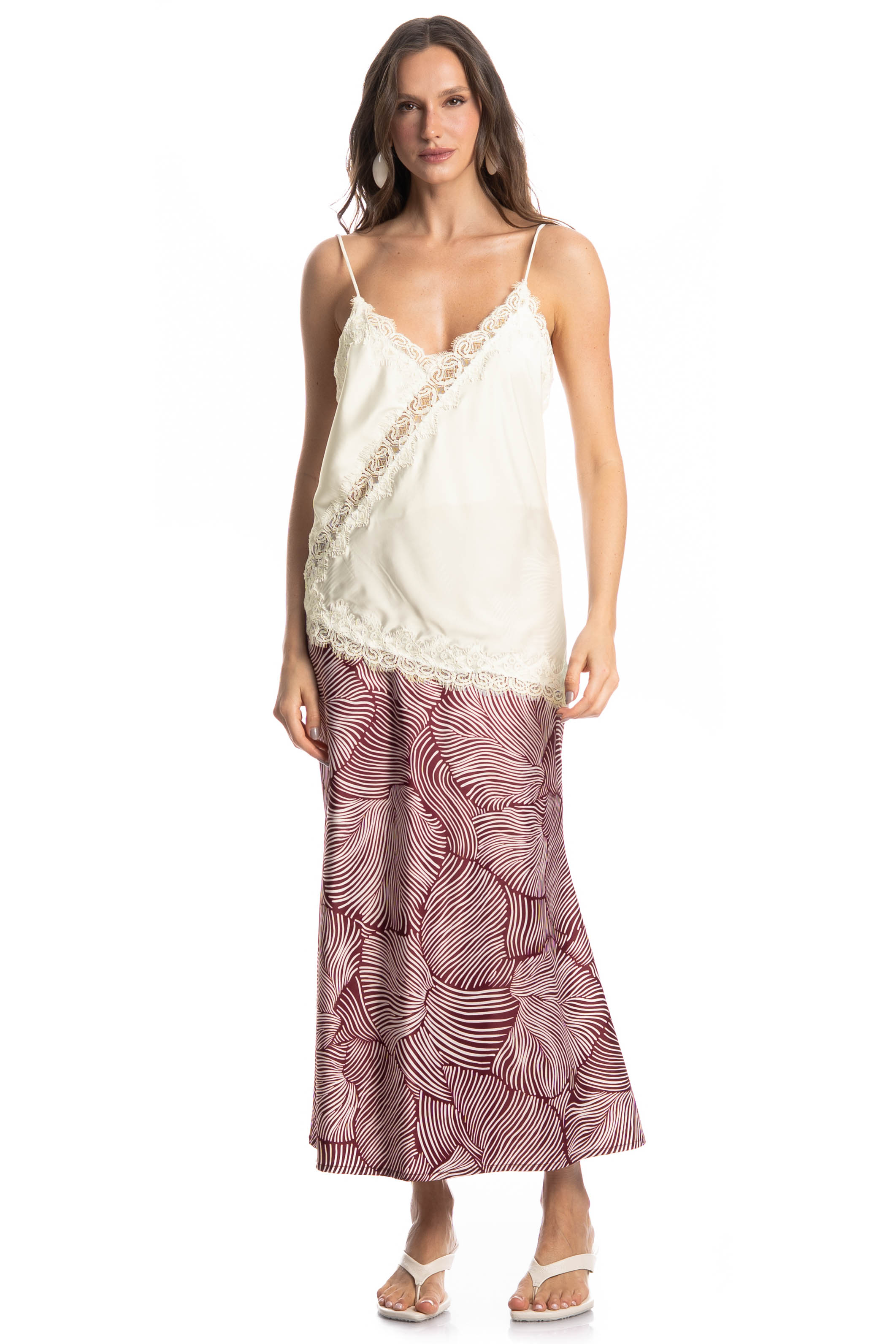 Saia Cetim Merlot Vinho - Imagem 1