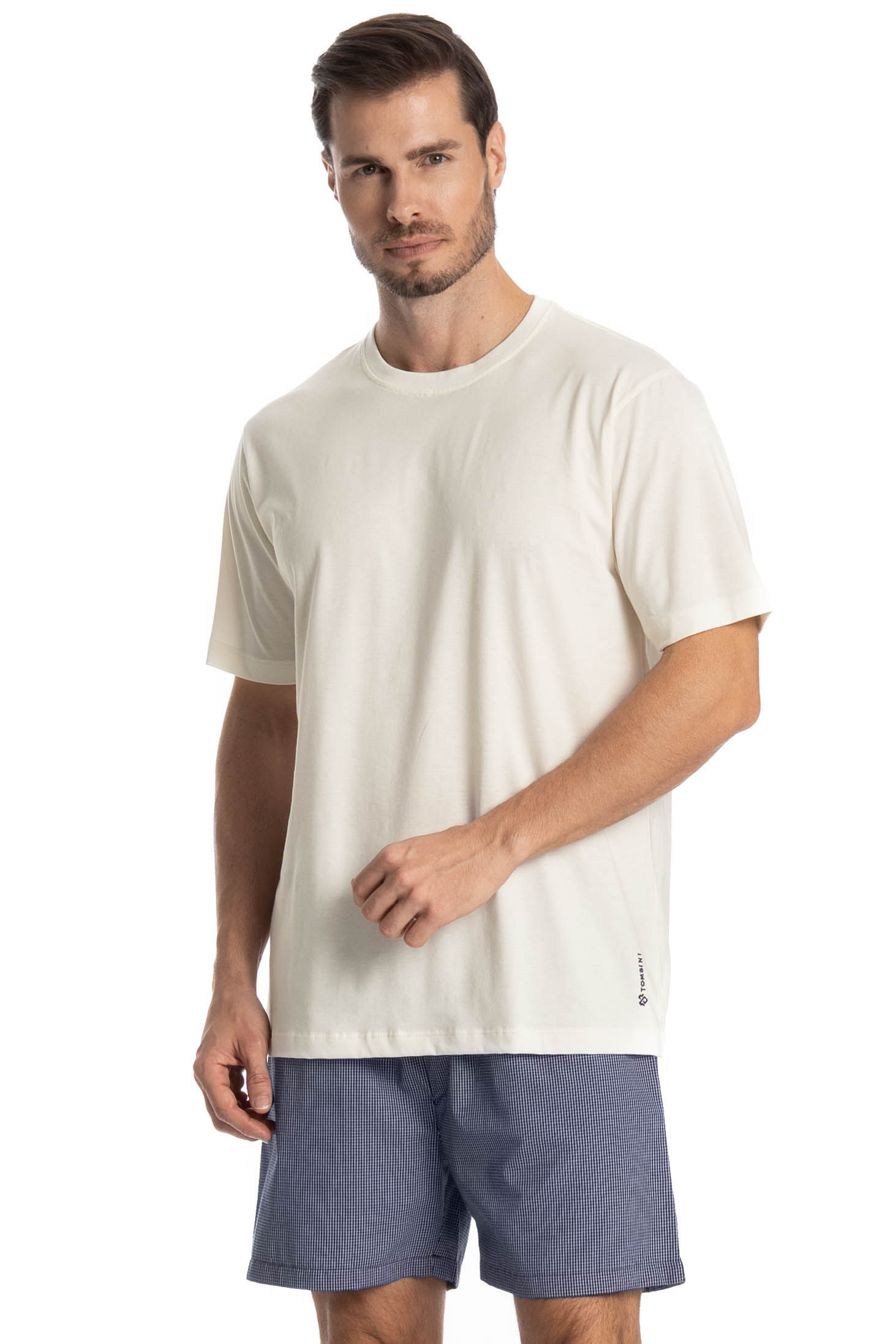 Pijama Masculino Curto Lorenzo Azul-marinho - Imagem 1