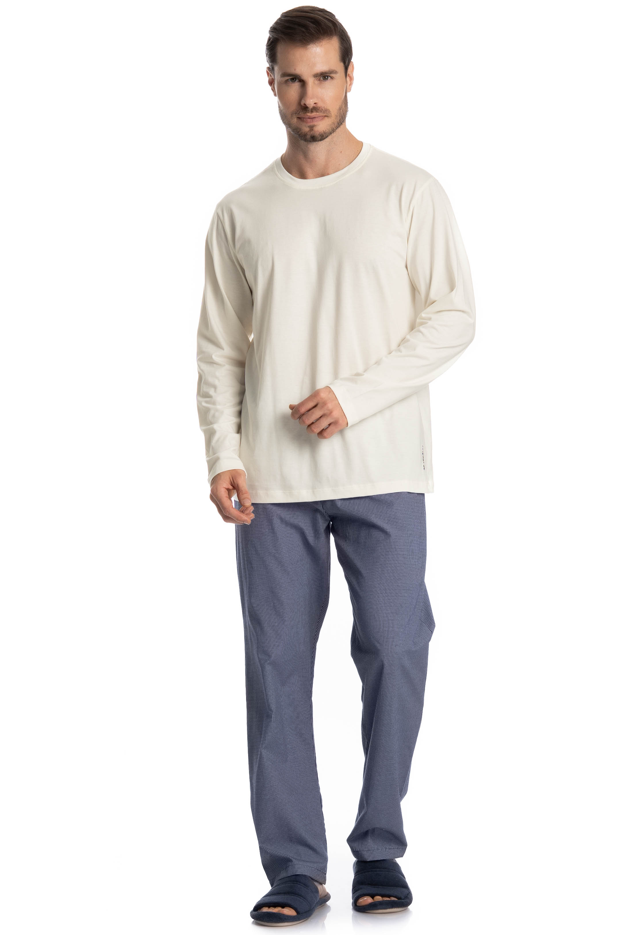 Pijama Masculino Longo Lorenzo Azul-marinho - Imagem 1
