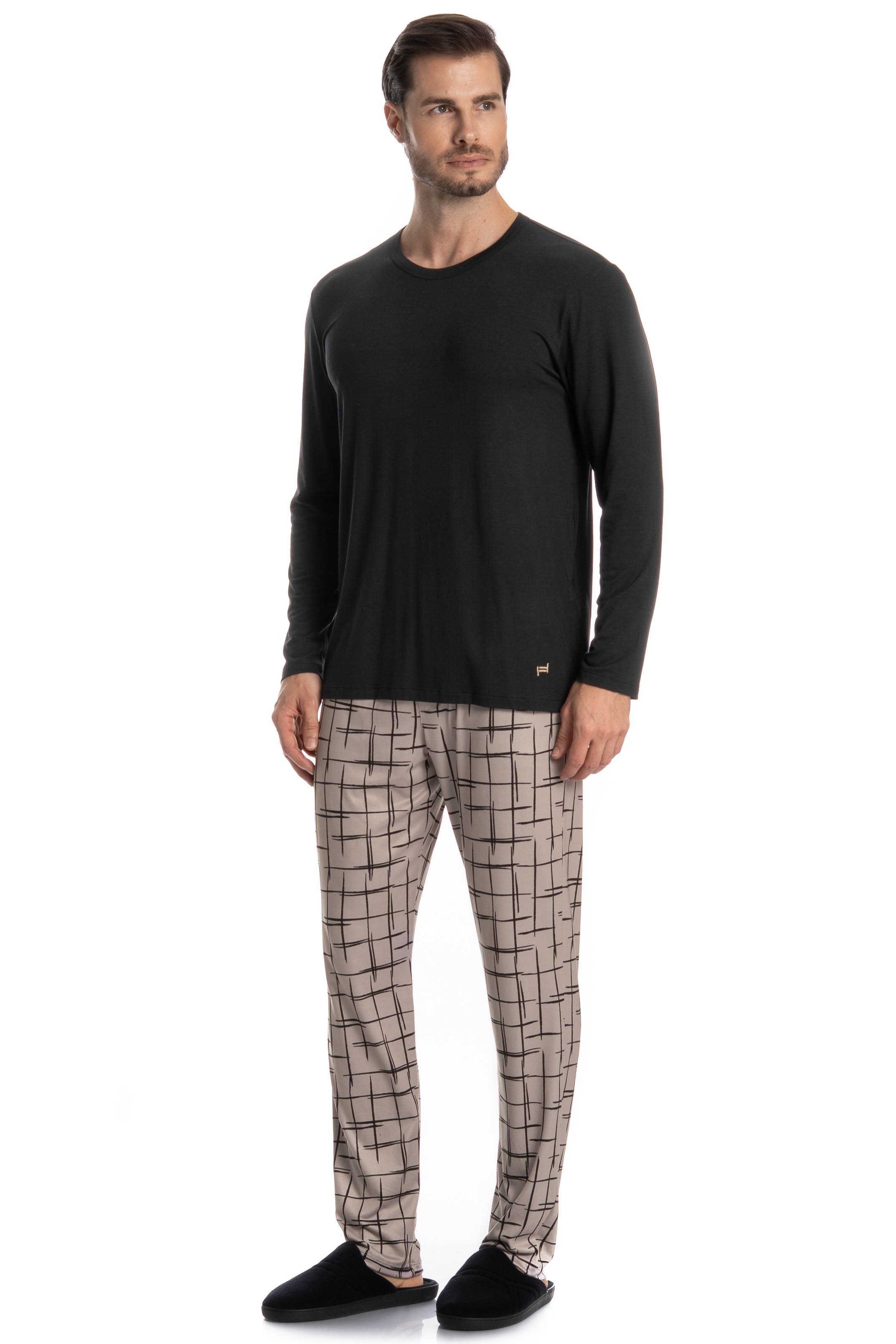 Pijama Longo Felipe Preto - Imagem 1