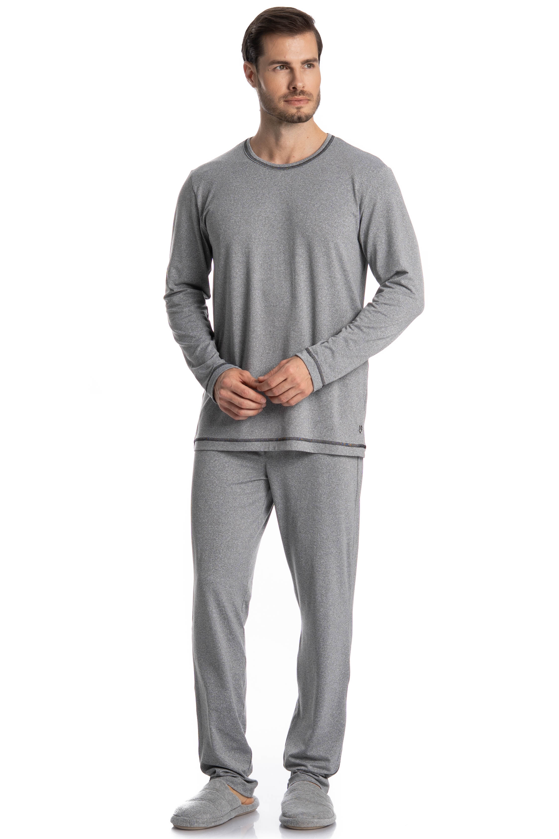 Pijama Longo Caio Cinza - Imagem 1