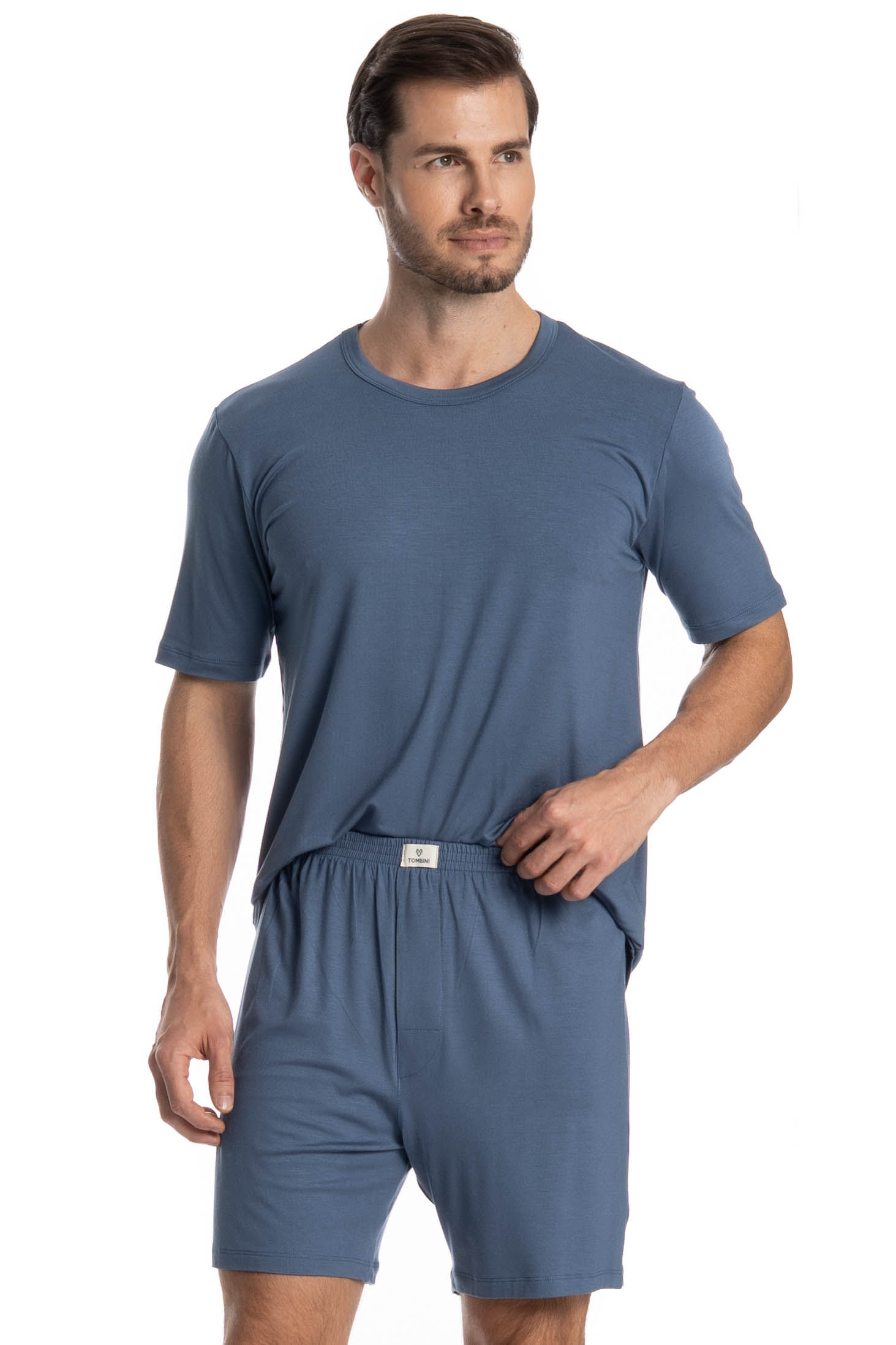 Pijama Masculino Curto Francisco Azul-2 - Imagem 1