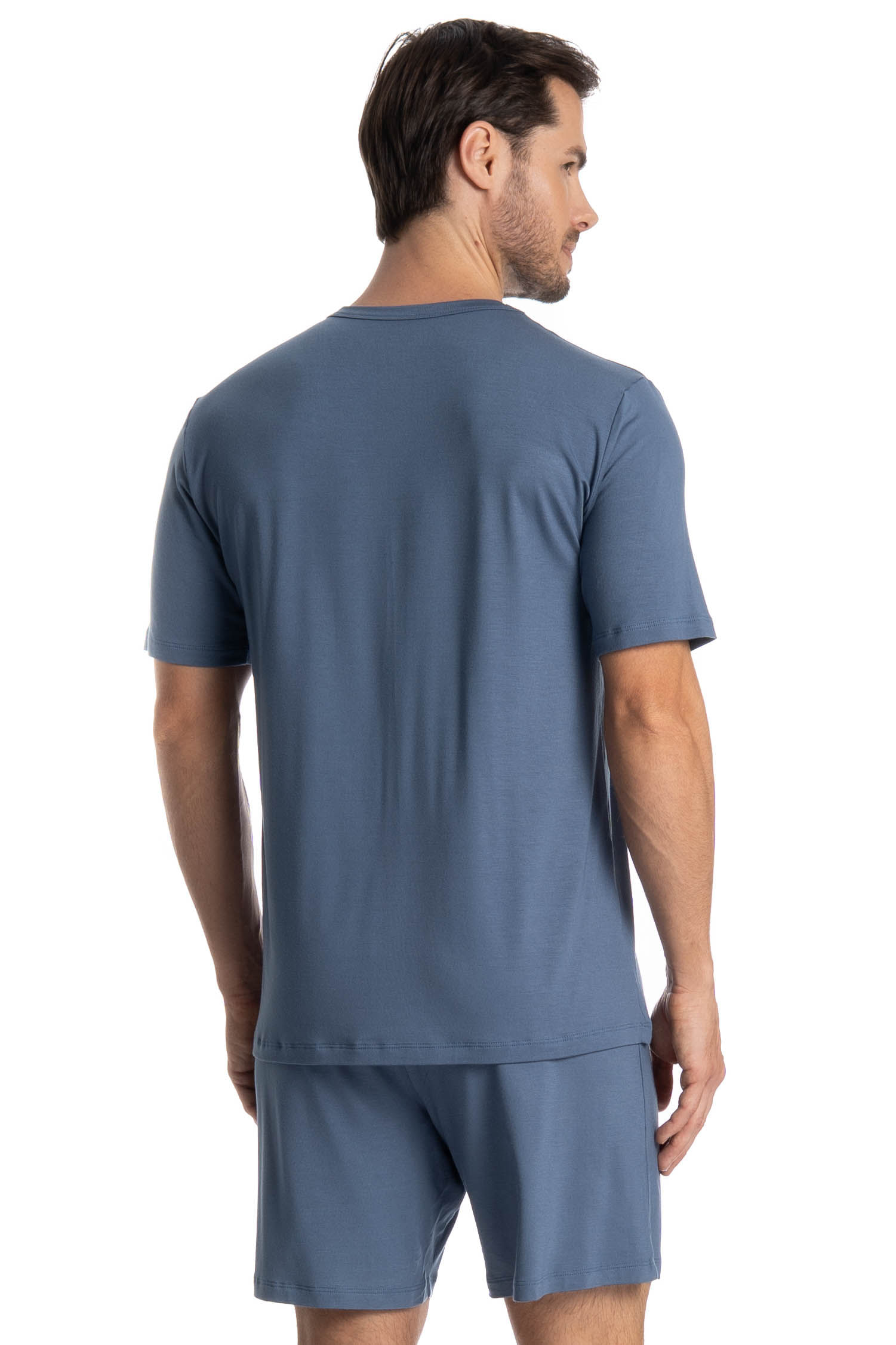 Pijama Masculino Curto Francisco Azul-2 - Imagem 2