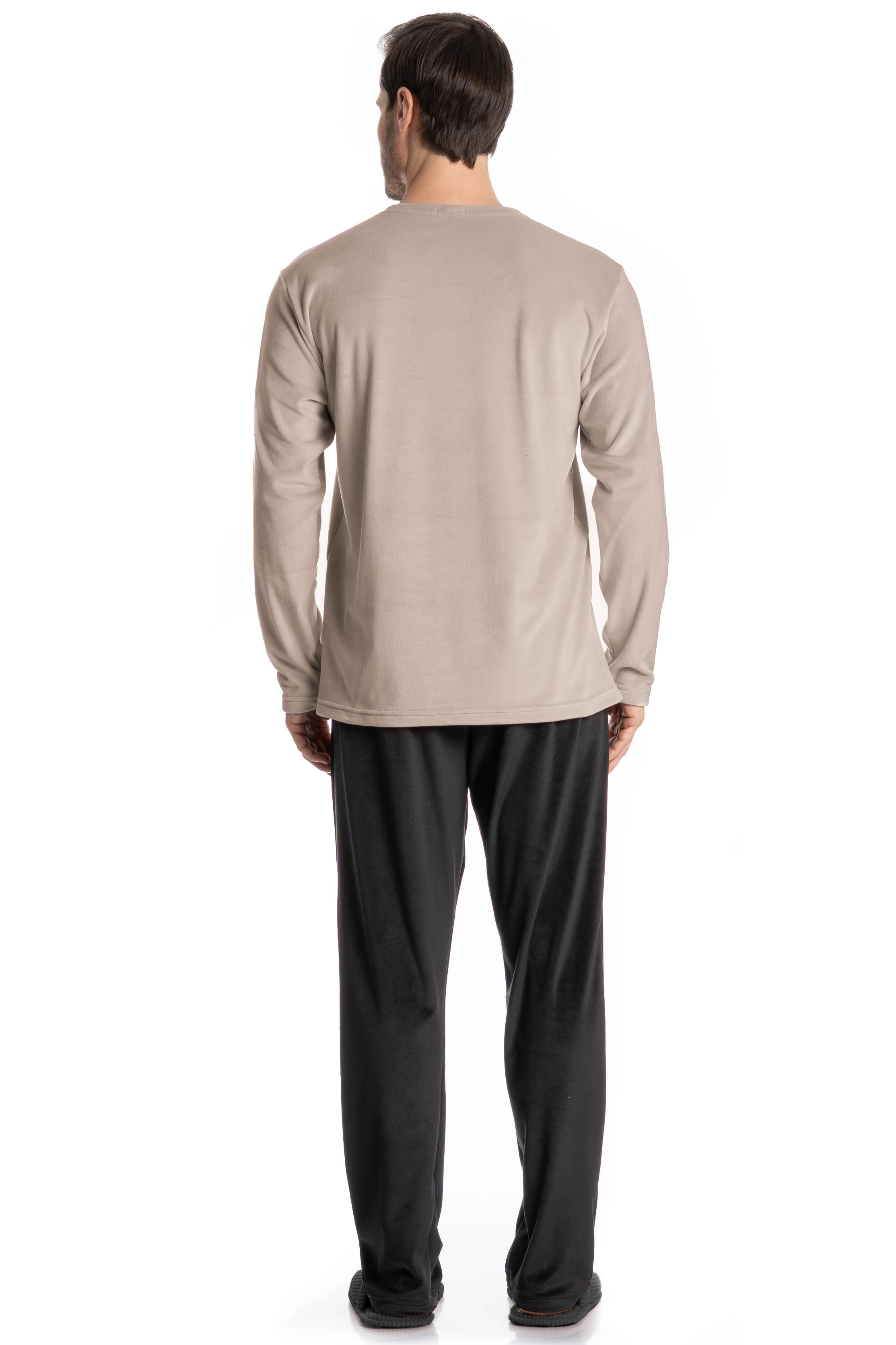 Pijama Masculino Longo Velvet Diogo Preto - Imagem 2