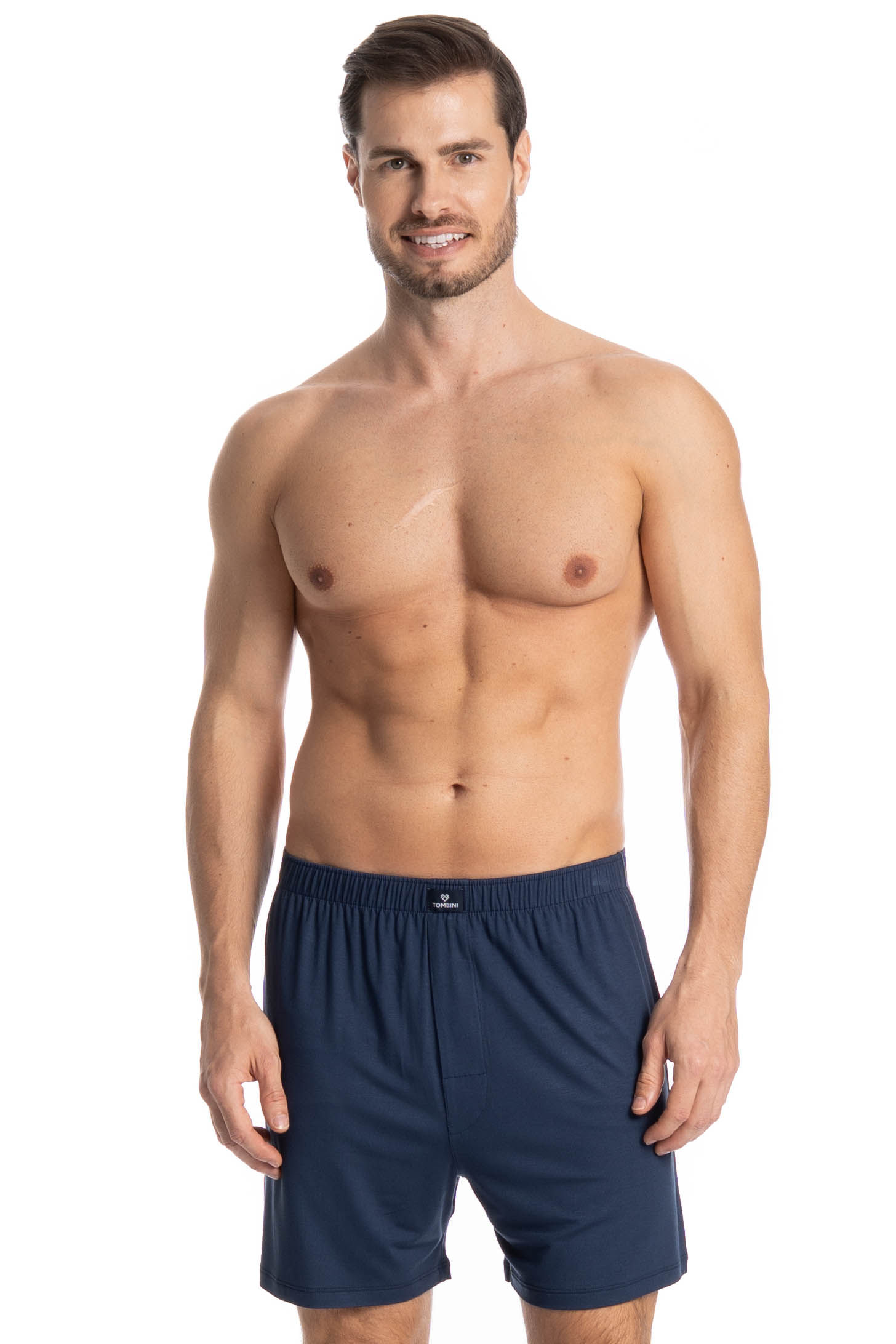 Boxer Masculina Visco Azul-marinho - Imagem 1