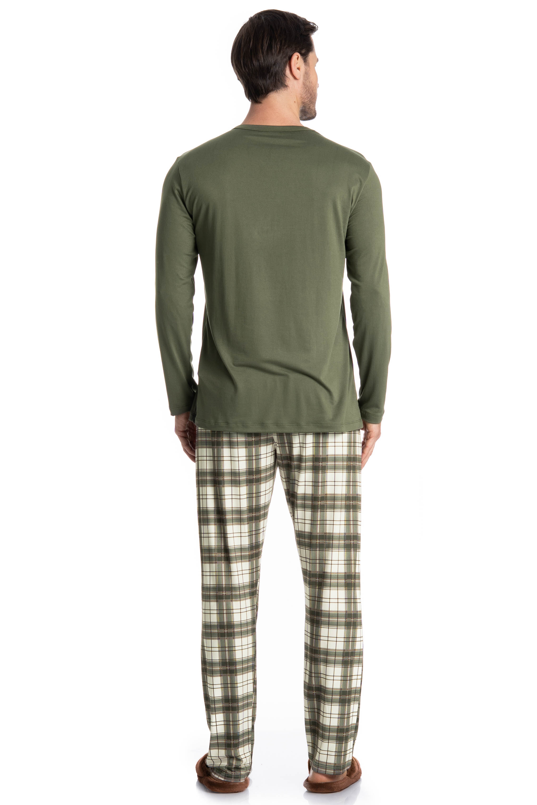Pijama Masculino Longo Chess Verde - Imagem 2