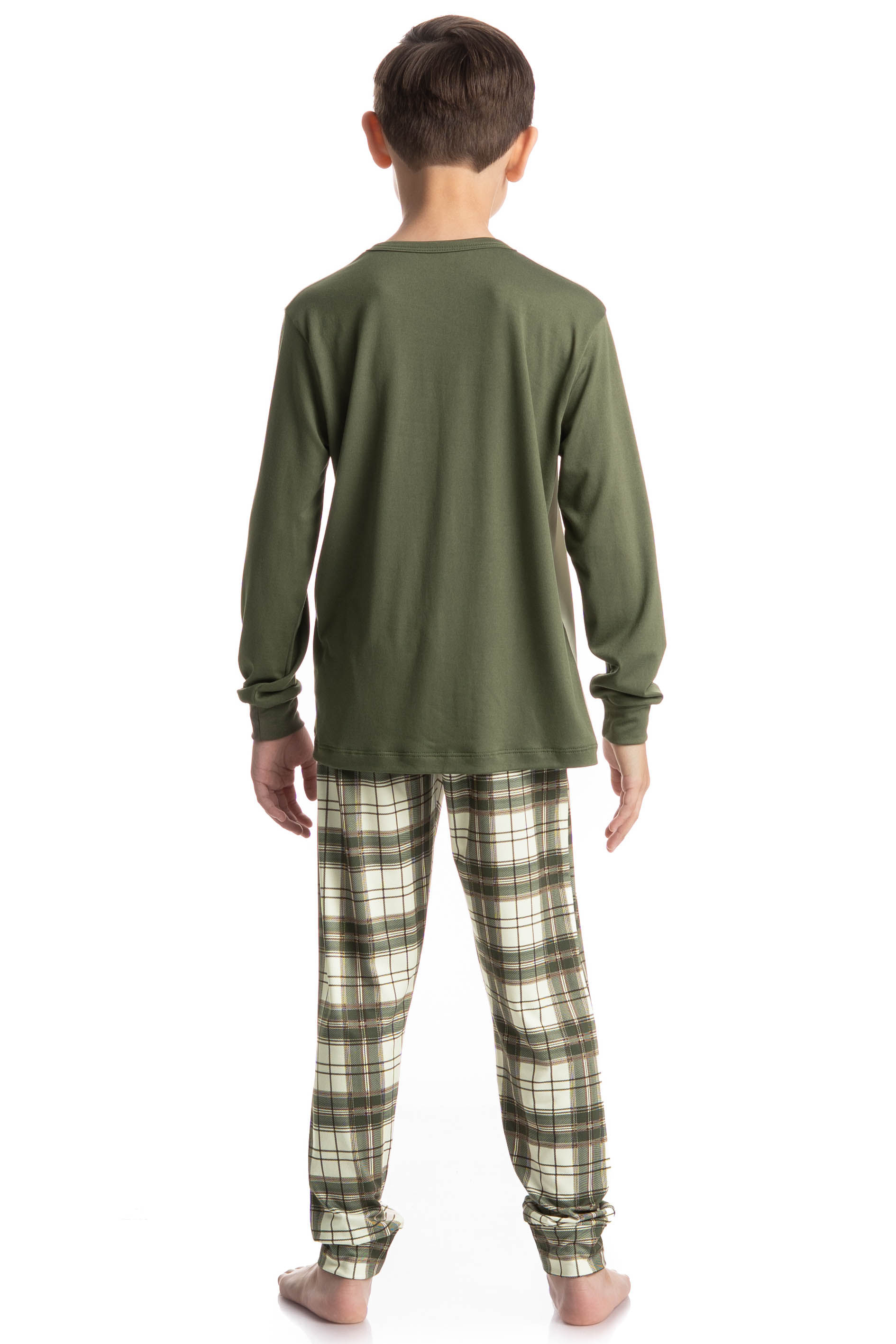 Pijama Infantil Longo Unissex Chess Verde - Imagem 2