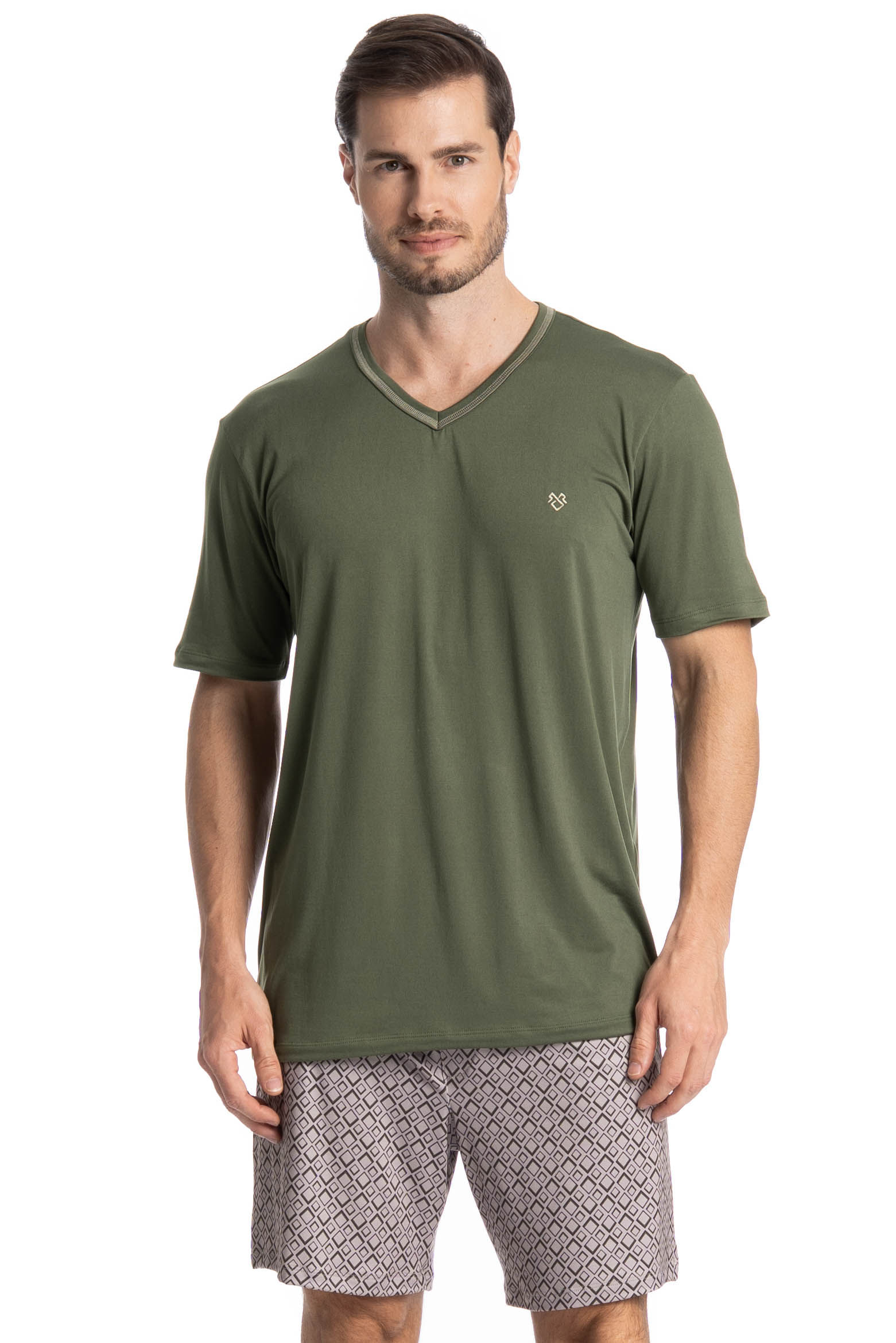 Pijama Masculino Curto Thomas Verde - Imagem 1