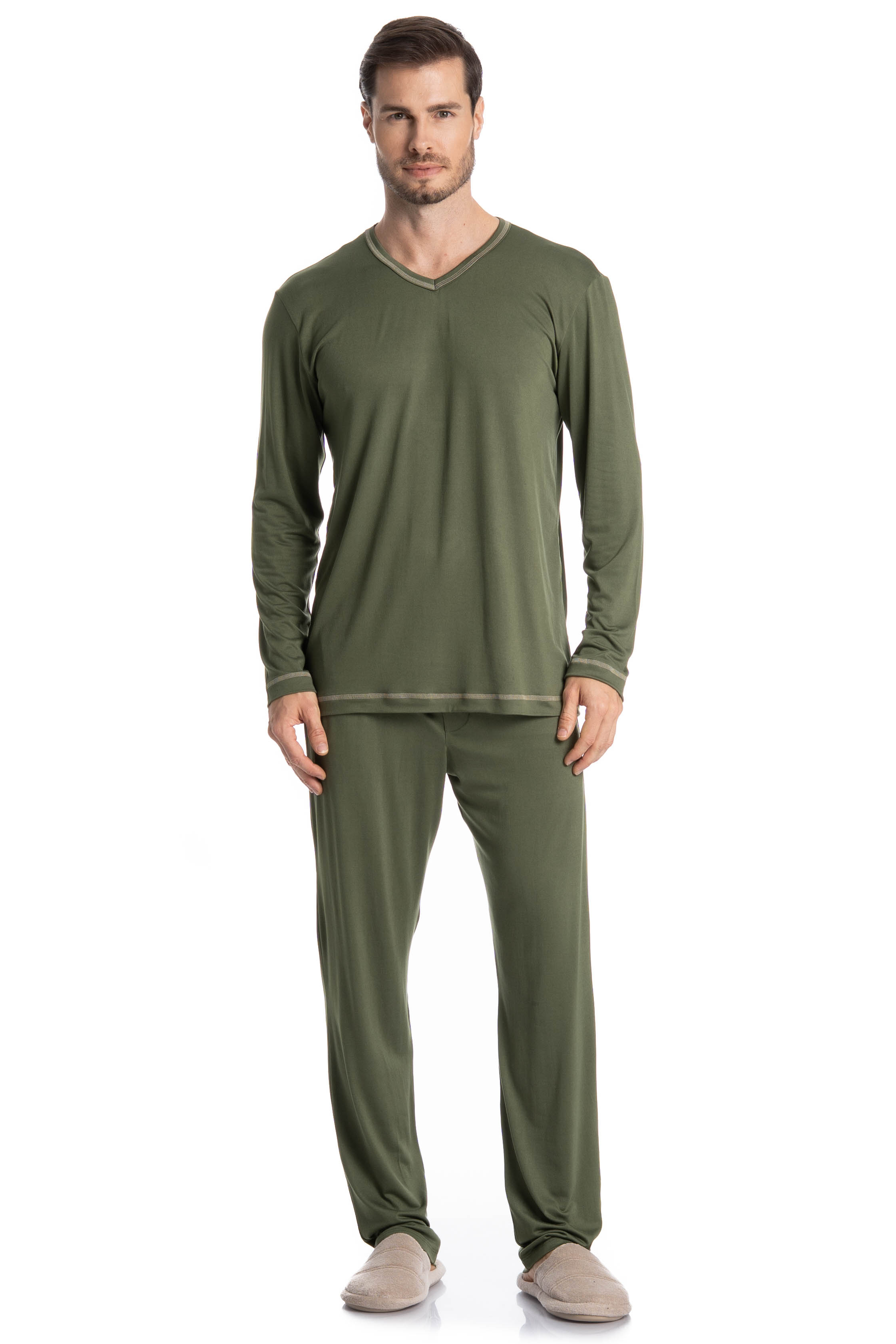 Pijama Masculino Longo Thomas Verde - Imagem 1