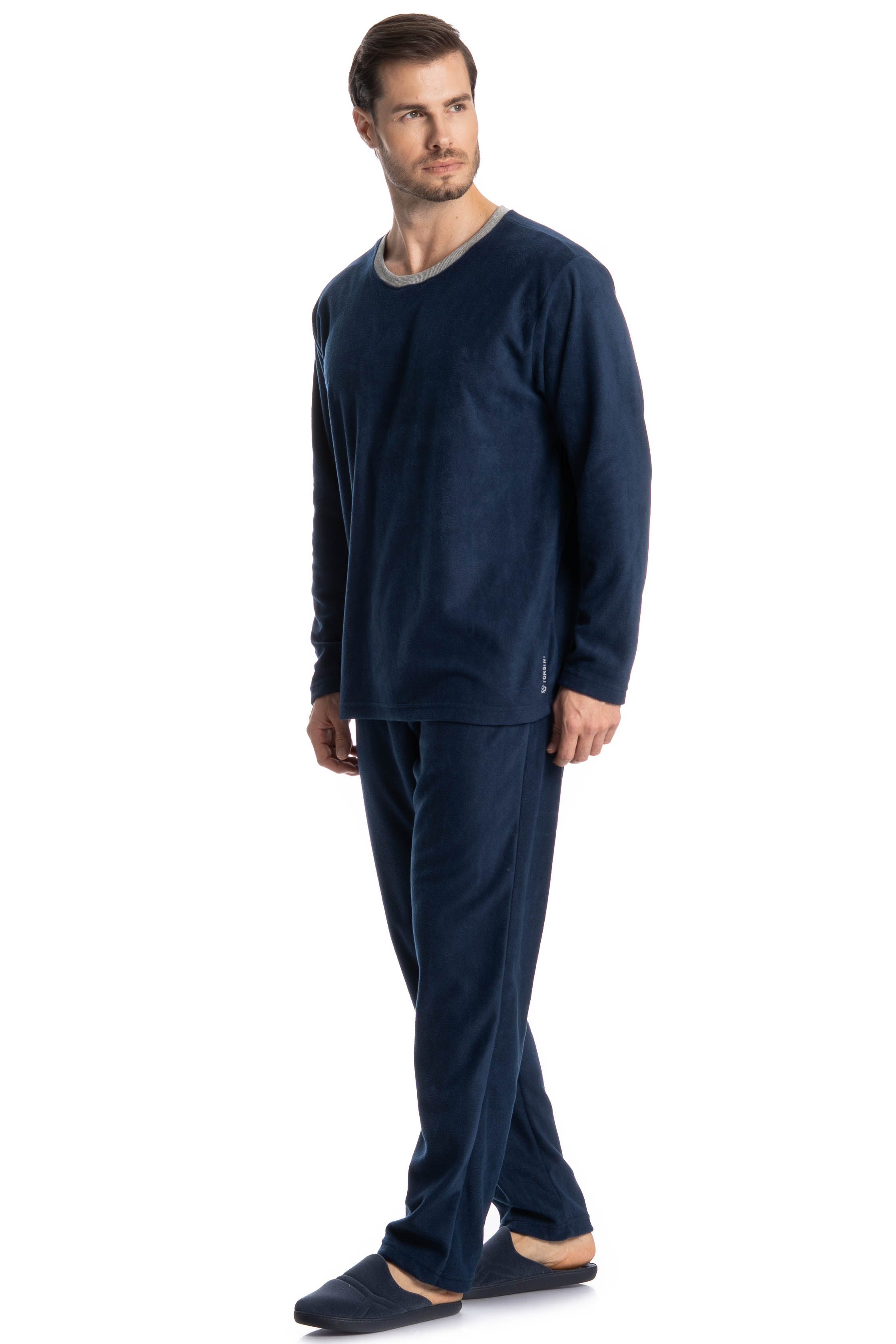 Pijama Masculino Longo Davi Azul-marinho - Imagem 1