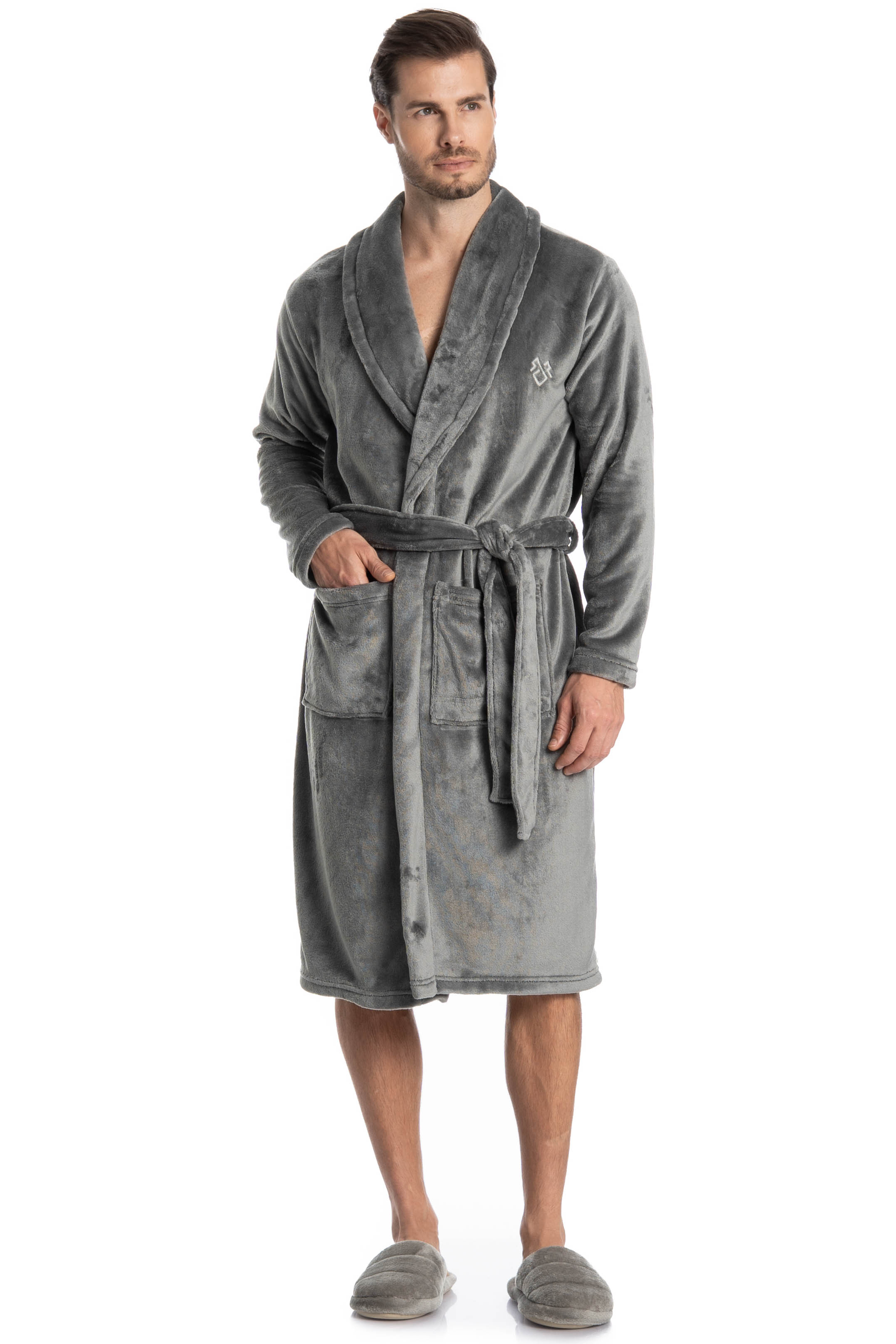 Robe Masculino Longo Léo Cinza - Imagem 1
