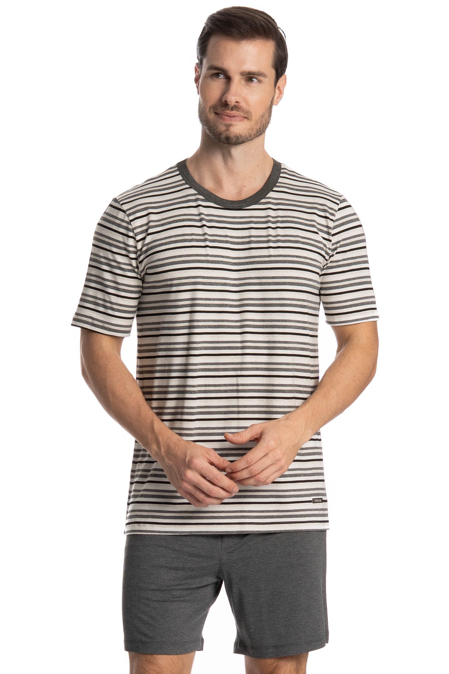 Pijama Masculino Curto José Cinza - Imagem 1
