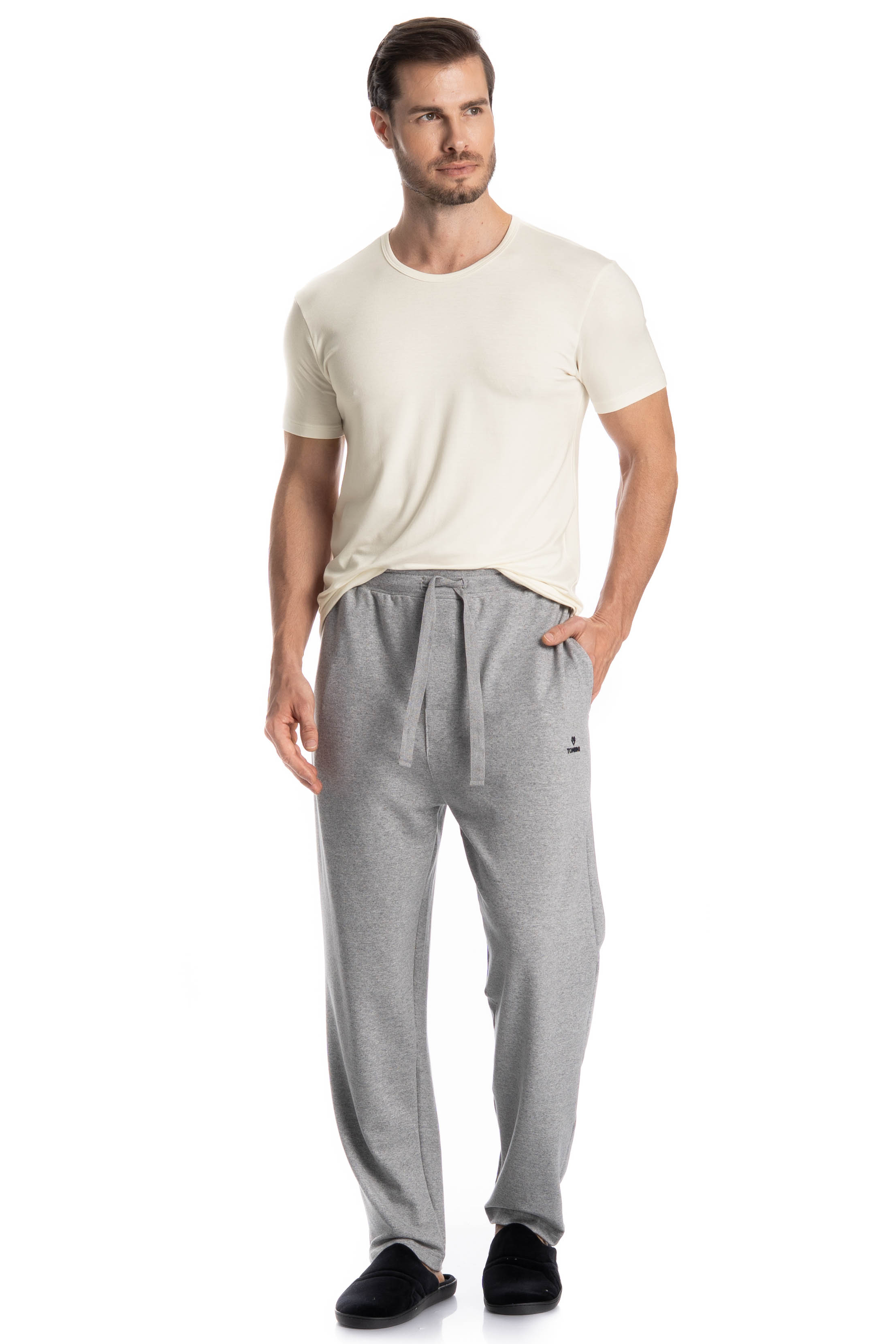 Calça Masculina Com Bolso Willian Cinza - Imagem 1
