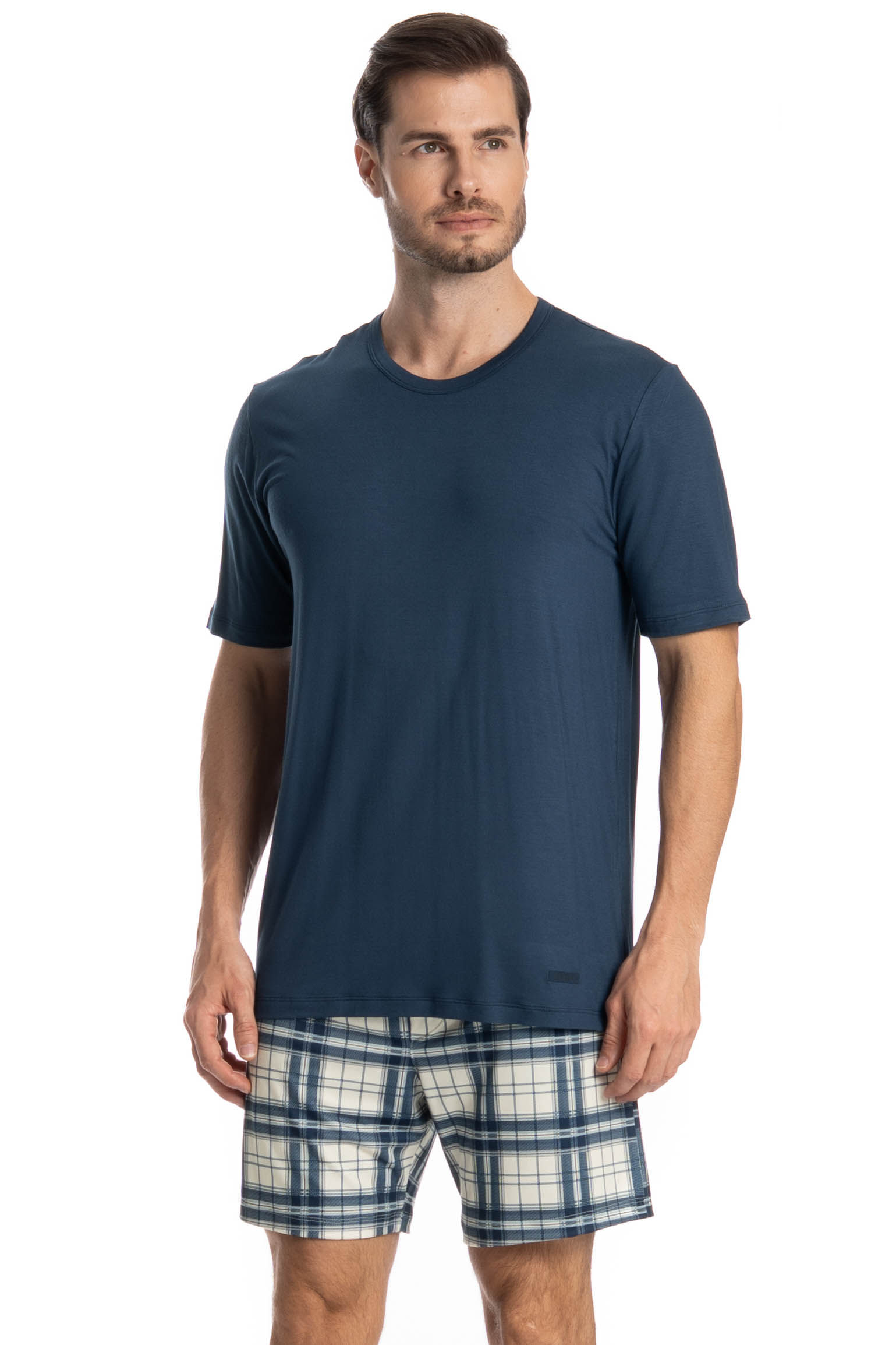 Pijama Masculino Curto Alessandro Azul-marinho - Imagem 1
