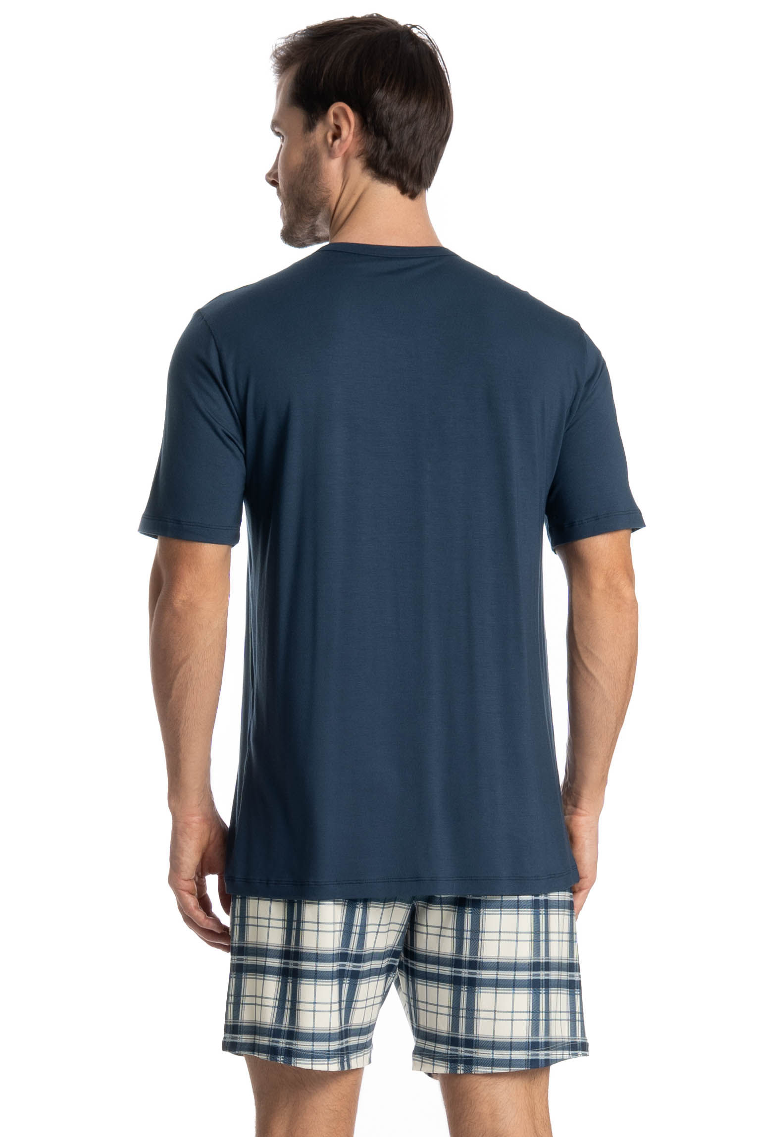 Pijama Masculino Curto Alessandro Azul-marinho - Imagem 2