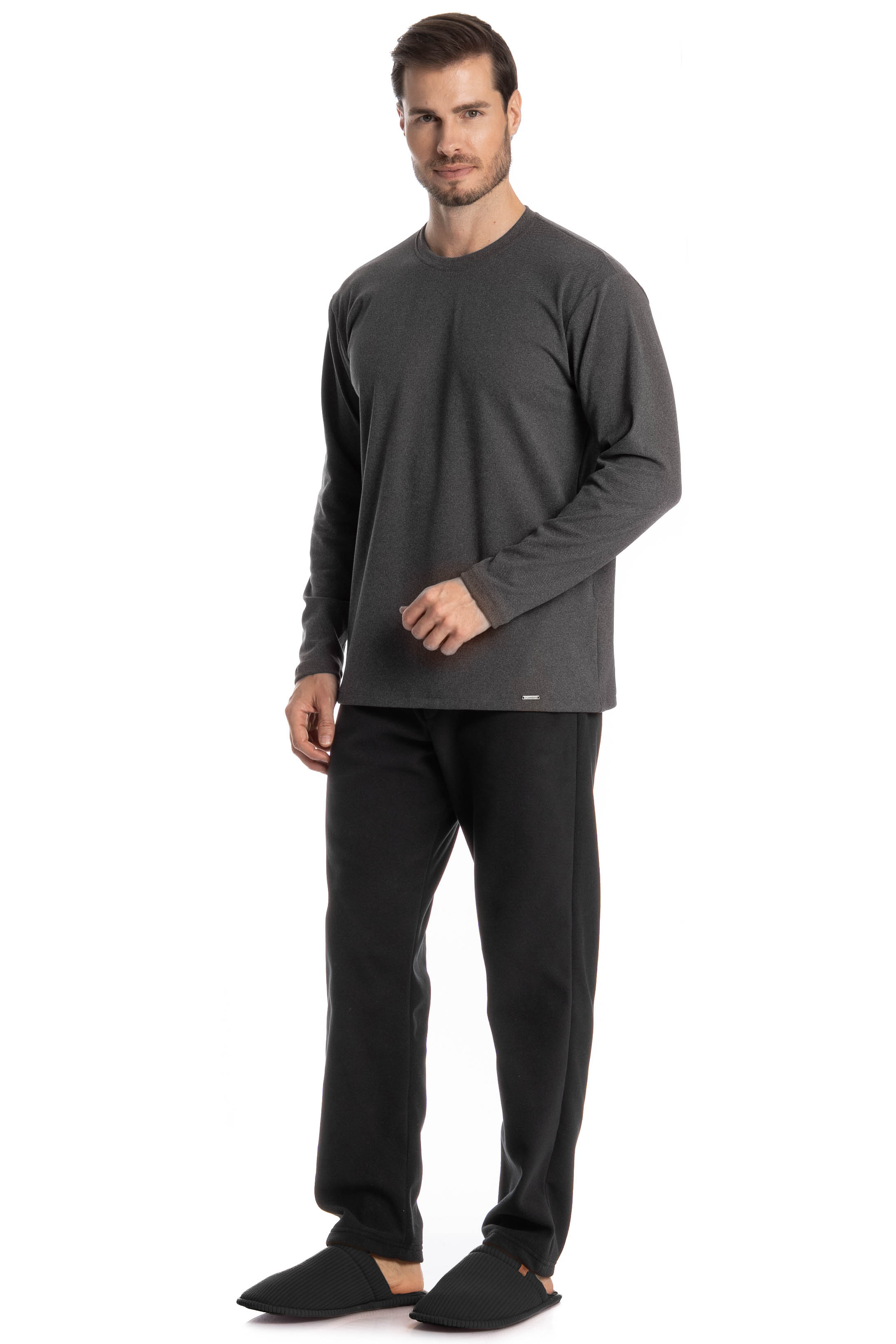 Pijama Masculino Longo Nicolas Preto - Imagem 1