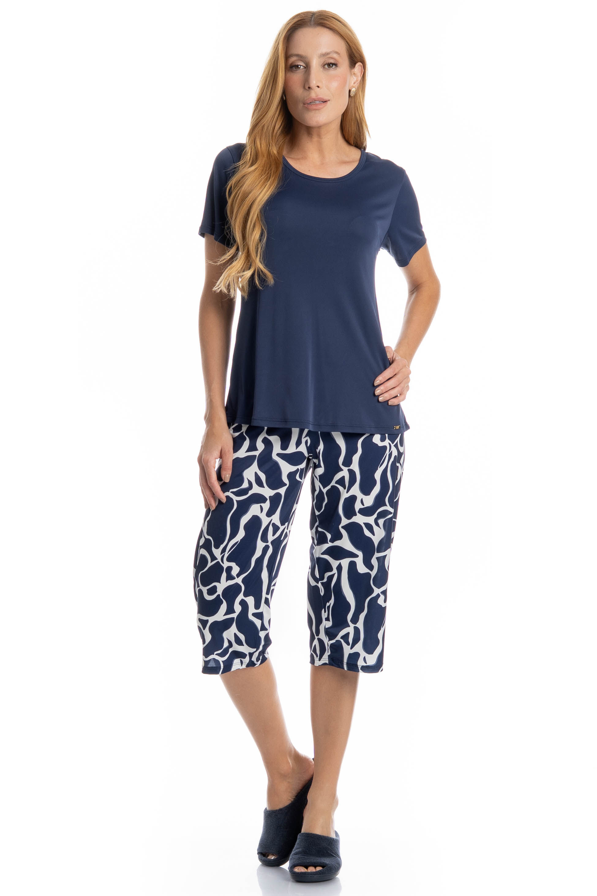Pijama Teresa Pescador Azul-marinho - Imagem 1