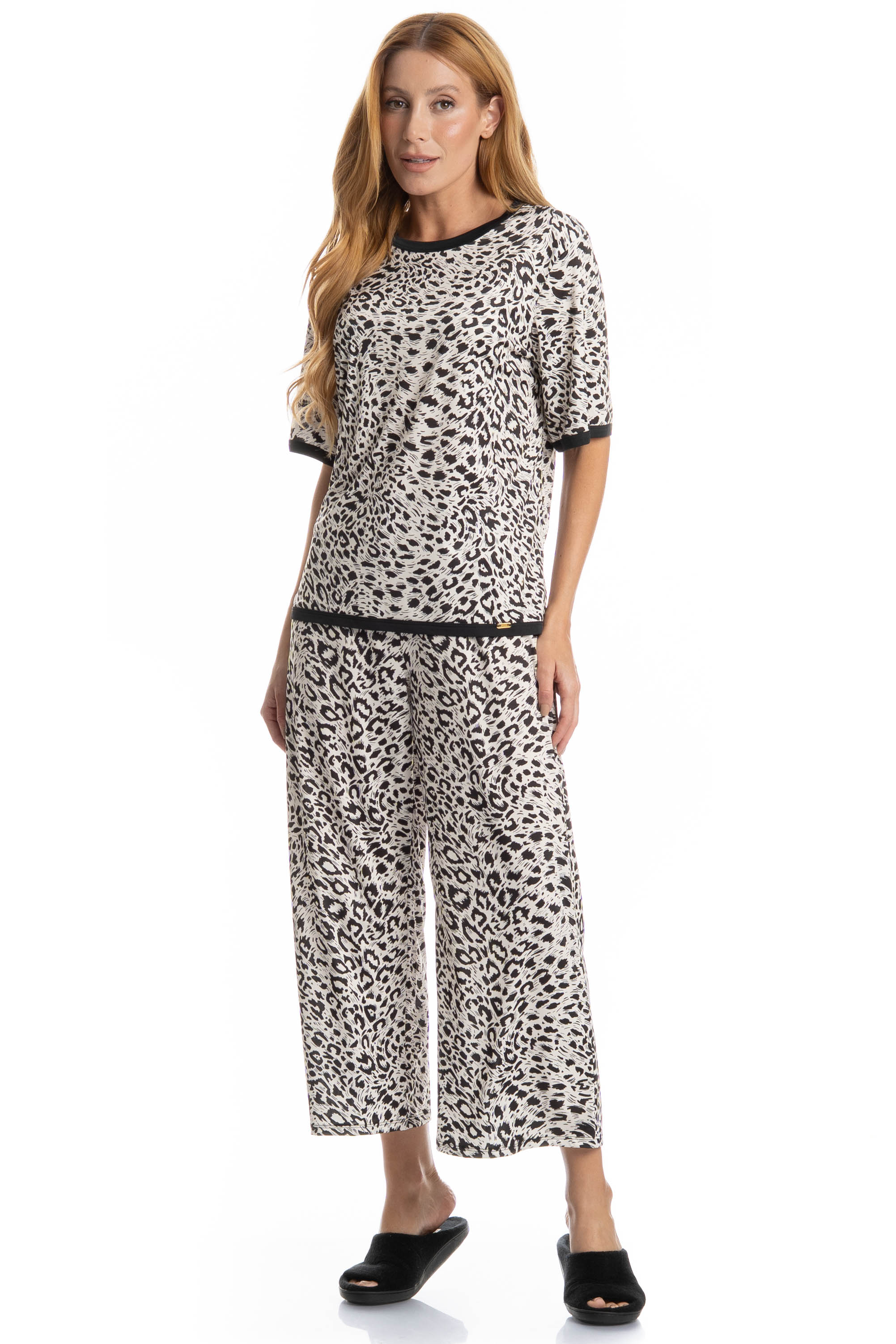 Pijama Feminino Capri Betina Preto - Imagem 1
