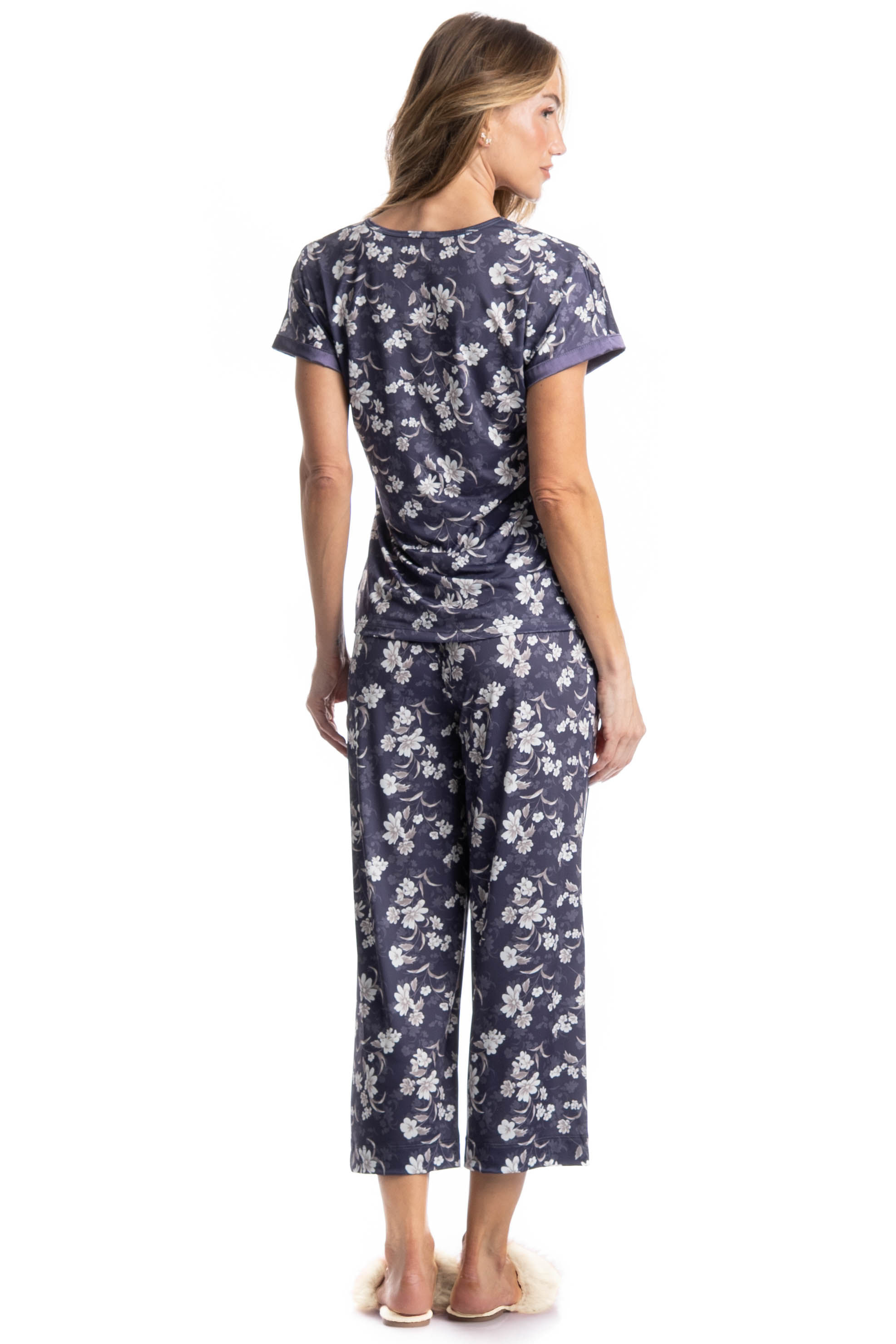 Pijama Feminino Capri Afrodite Azul-marinho - Imagem 2