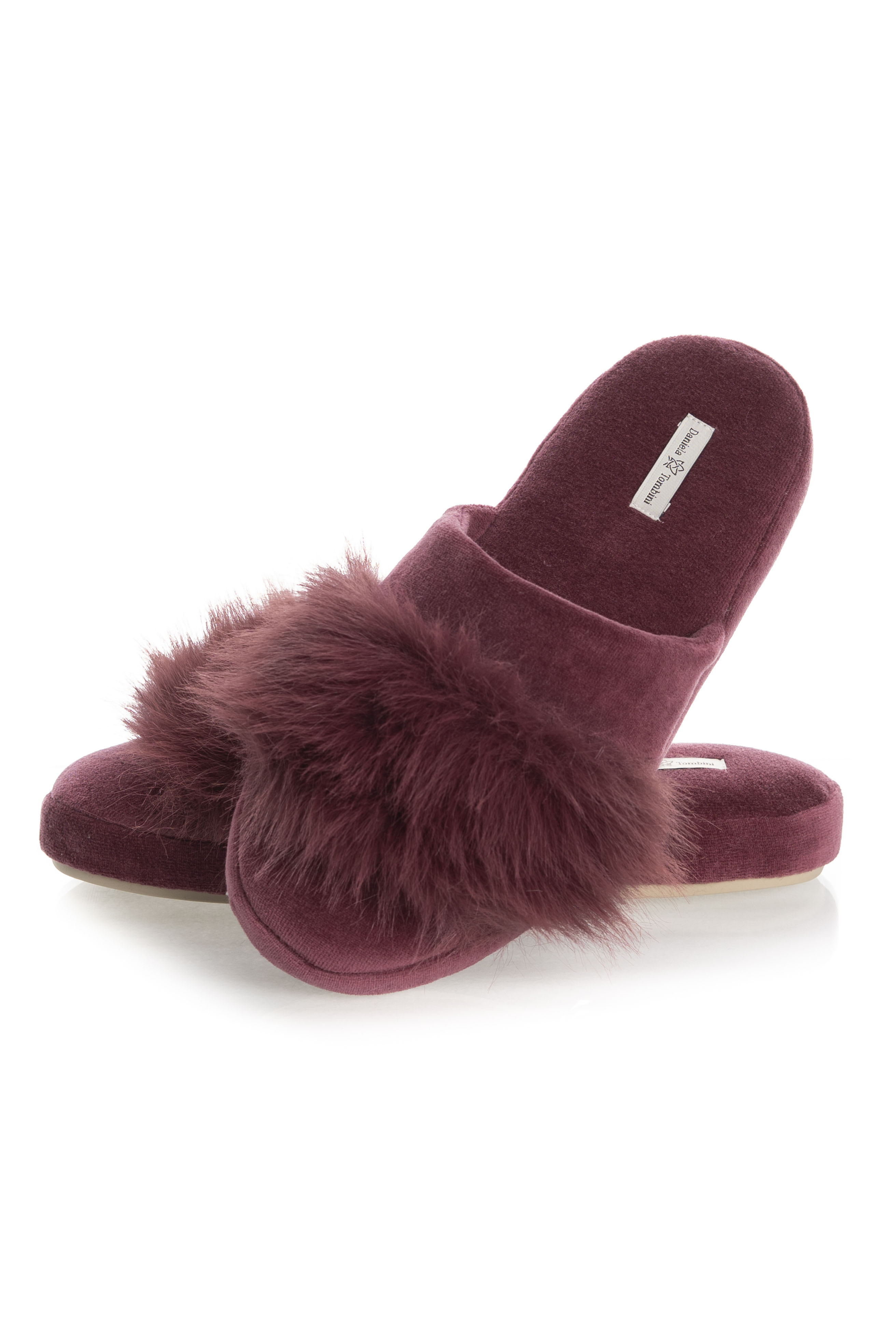 Chinelo Em Plush Colors Marina Vinho - Imagem 1