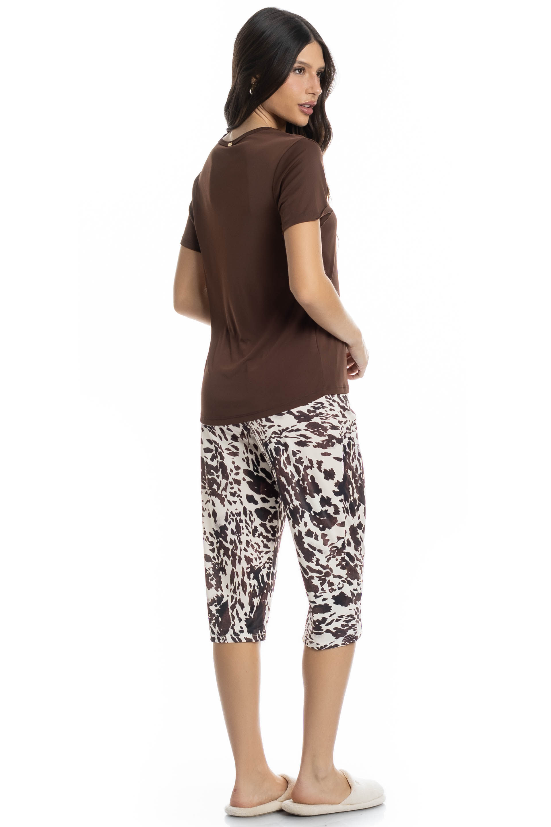 Pijama Feminino Pescador Lorena Bege - Imagem 2
