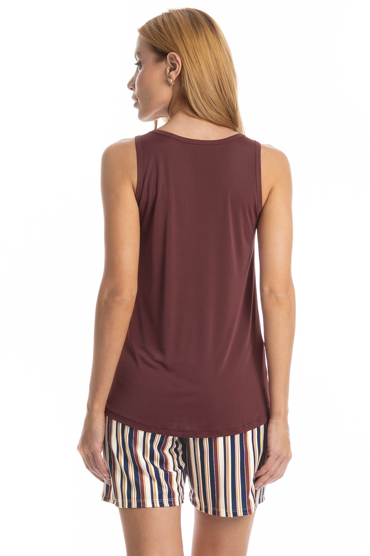 Pijama Feminino Shortão Regata Maya Vermelho - Imagem 2