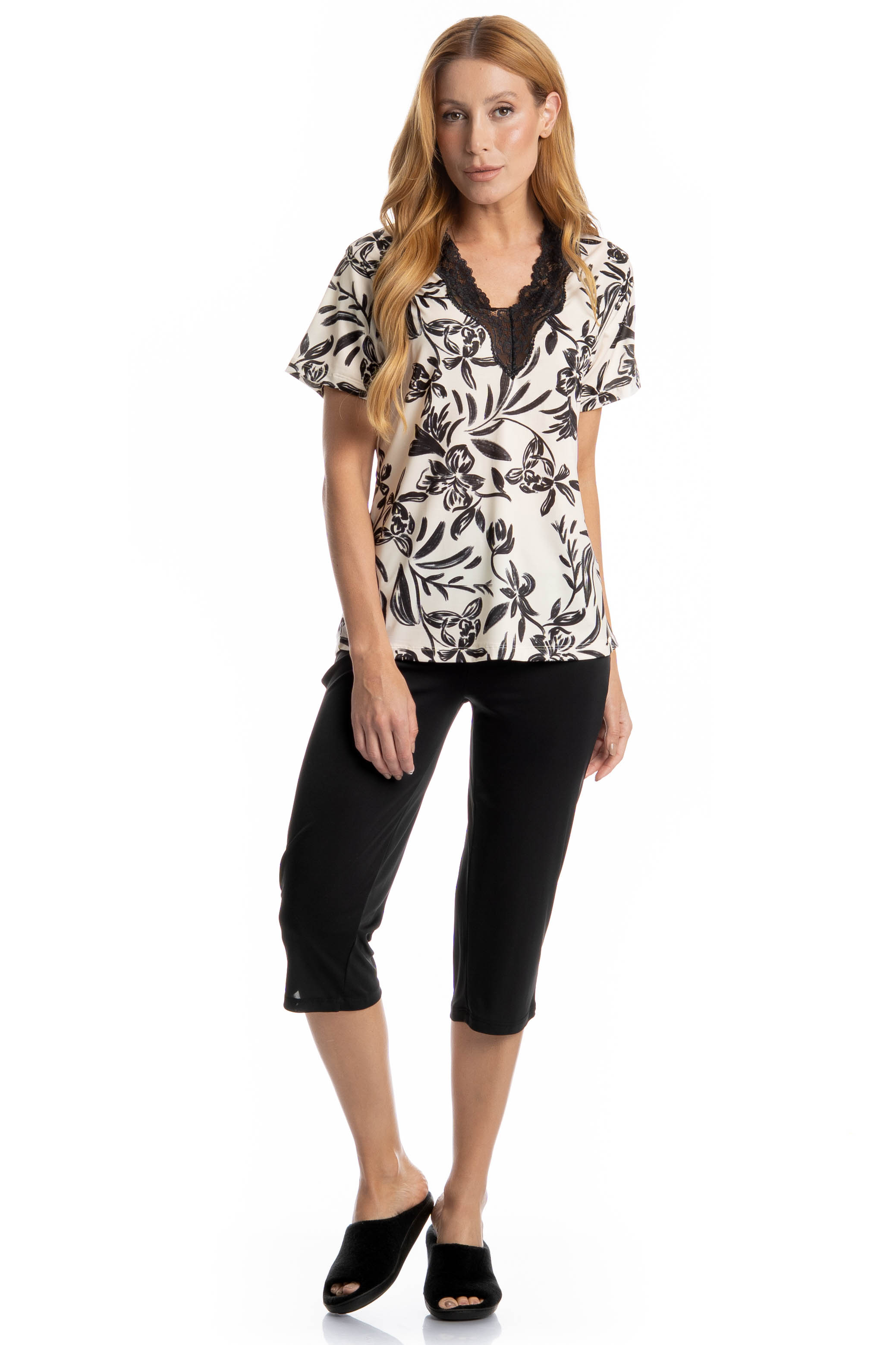 Pijama Mariana Pescador Preto - Imagem 1