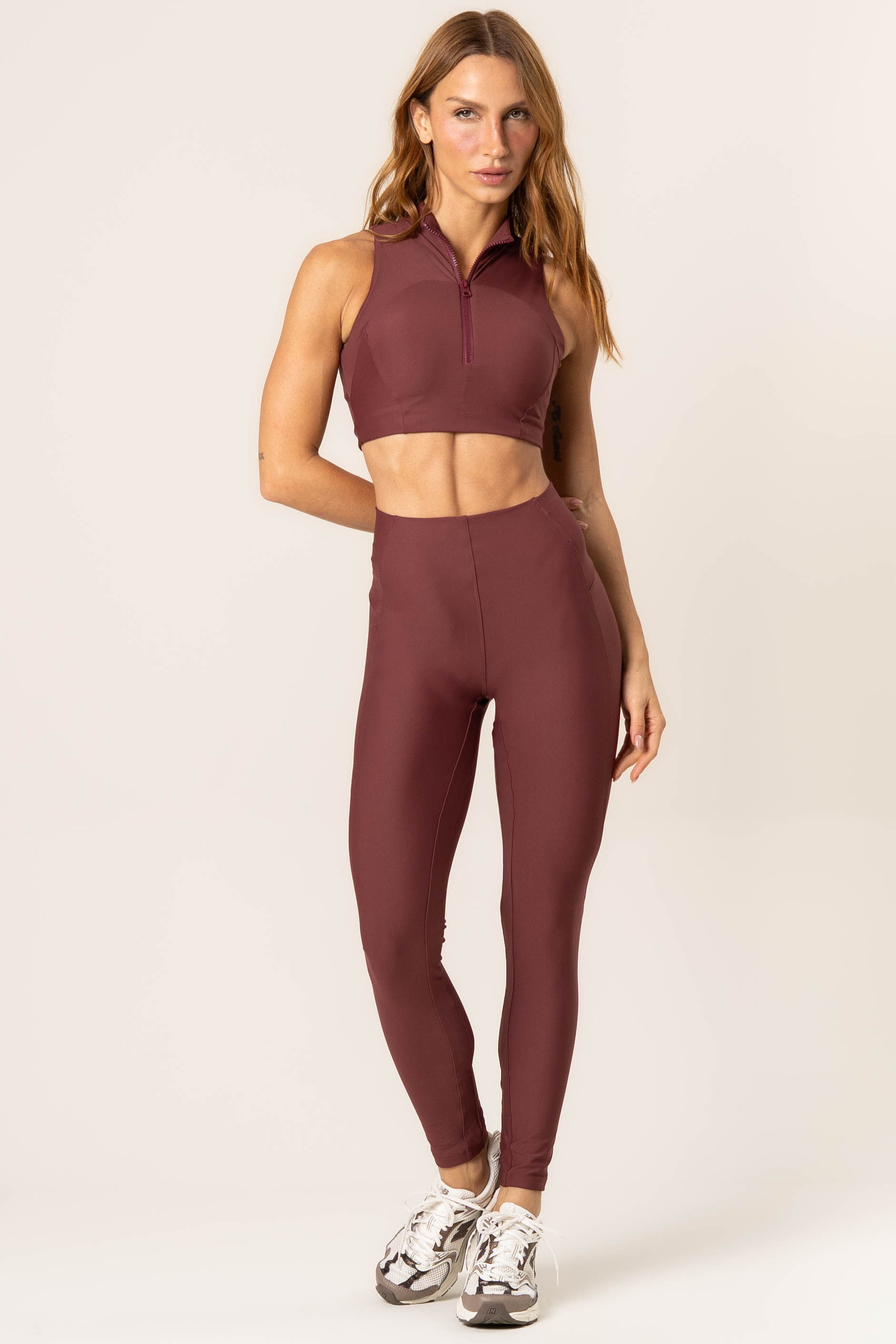 Calça Legging Invisible Slim Shape Elevate Vivame Vinho - Imagem 1